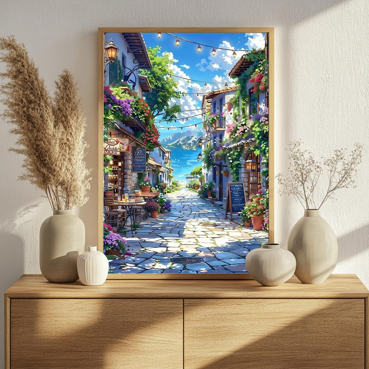 Landscape Paint by Numbers for Adult, Scenery Paint by Numbers Kit for Adults Beginners, DIY Acrylic Paint by Number on Canvas for Home Wall Art Decor 16x20 Inch Mandun