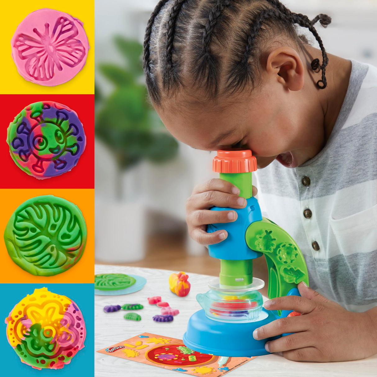Play-Doh Light & Look Microscope for Kids, Electronic Preschool Toys for Girls & Boys, 9 Accessories & 5 Colors, Back to School Gifts, Ages 3+ Play-Doh