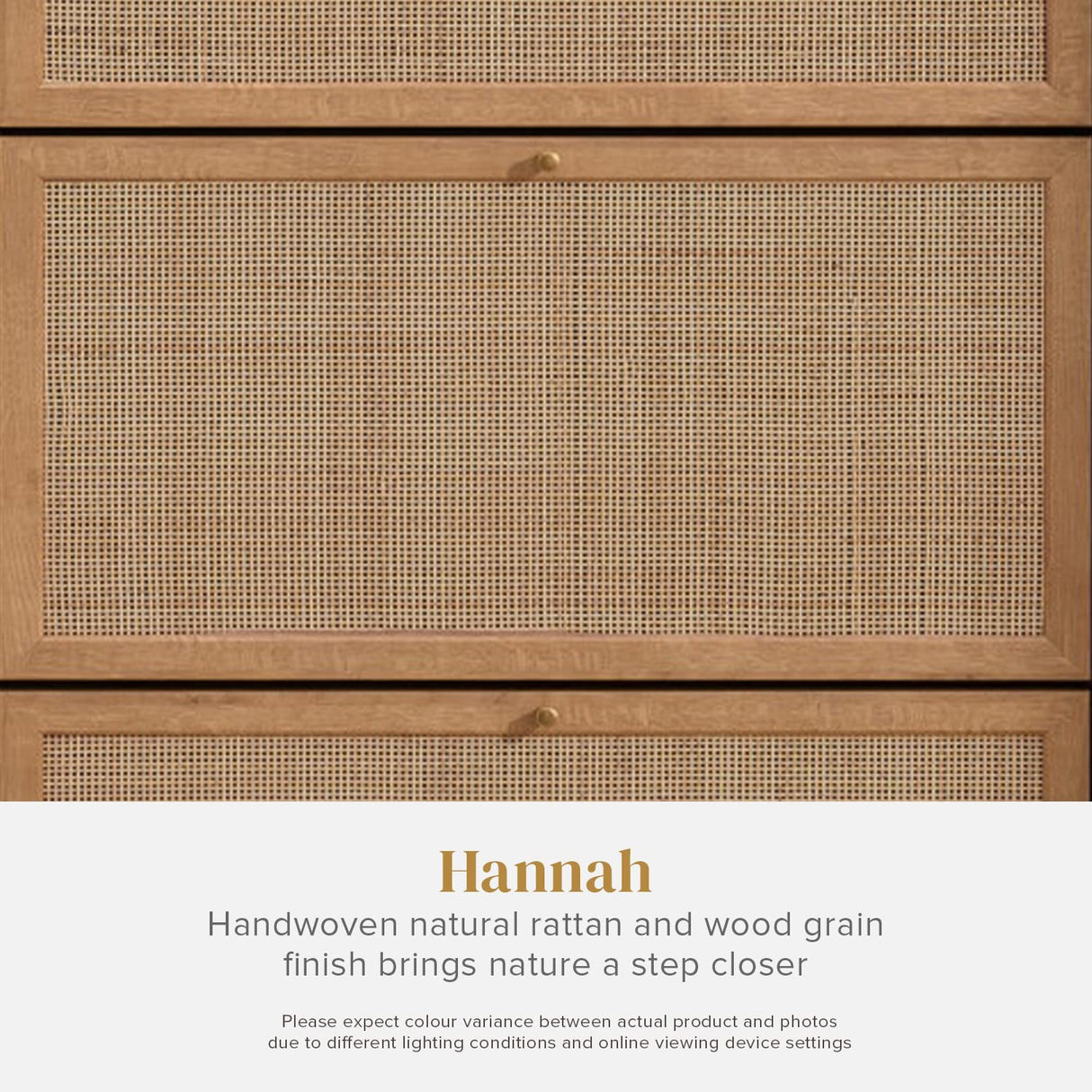 Hannah Shoe Cabinet, Natural Rattan Farmhouse Organizer, Storage, Closet Rack for Entryway, with Spacious Cabinet, Shelves, Sturdy Solid Wood Legs (Riviera Oak) mopio