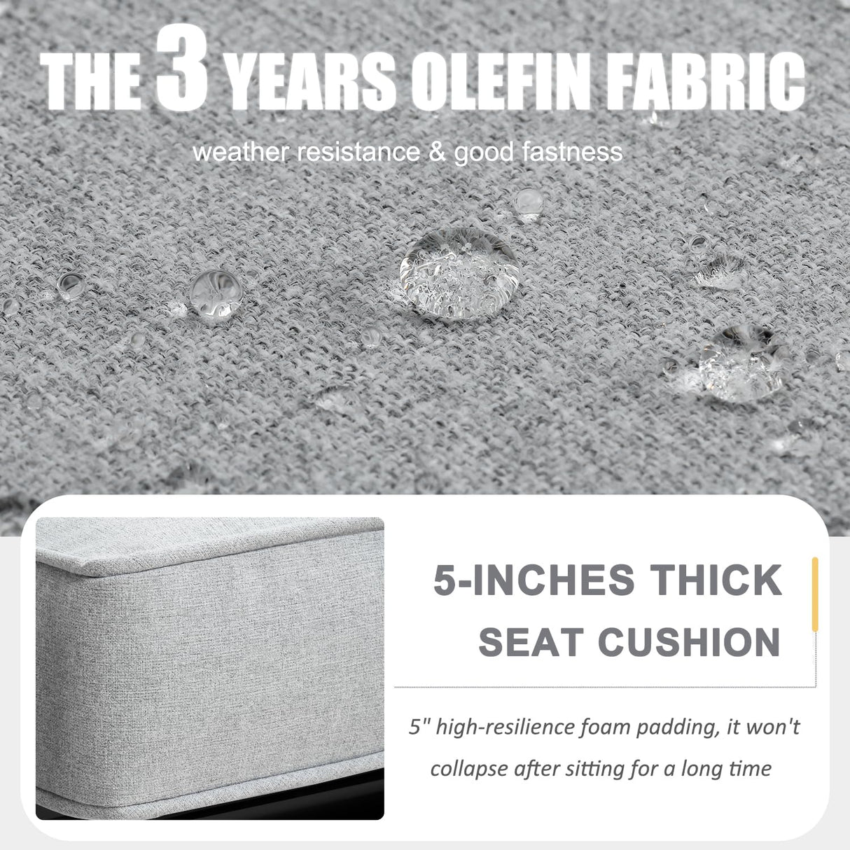 LayinSun Outdoor Aluminum Furniture Set, 5 Pieces Patio Sectional Conversation Chat Sofa Modern Seating Set with Coffee Table LayinSun