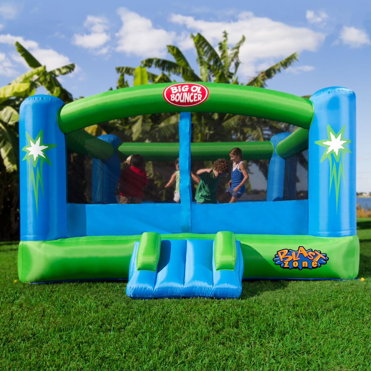 Blast Zone Big Ol Bouncer Inflatable Bounce House w/Blower - Huge - Premium Quality - 6 Players Blast Zone
