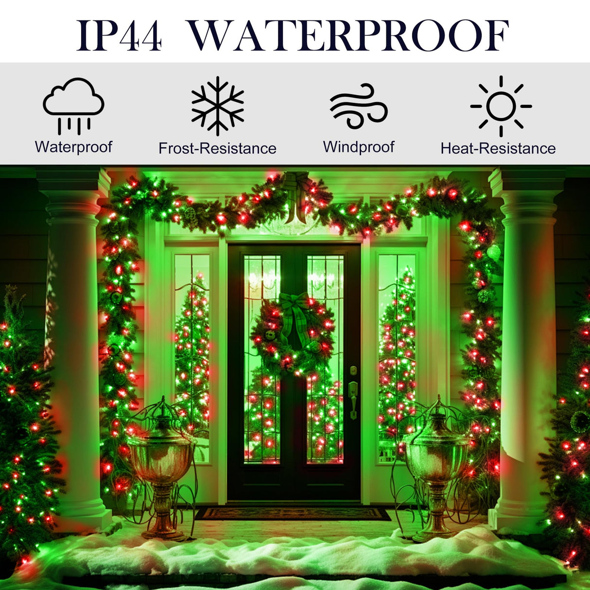 weillsnow 328 FT 1000 LED Christmas String Lights with Remote & Timer, 8 Lighting Modes Twinkle Lights, Waterproof Fairy Lights for Outdoor Bedroom Backyard Tree Wall Christmas Decoration (Red&Green) weillsnow