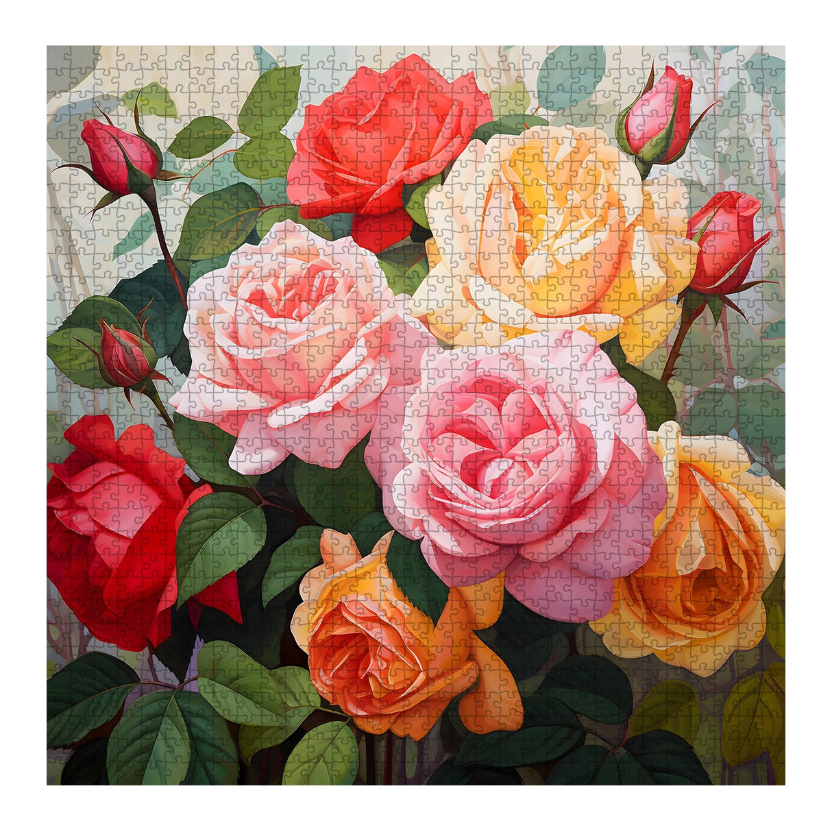 Vintage Flower Puzzles for Adults 1000 Pieces, Beautiful Rose Art Puzzles, Floral Plant Jigsaw Puzzles 1000 Pieces Spring Garden PICKFORU