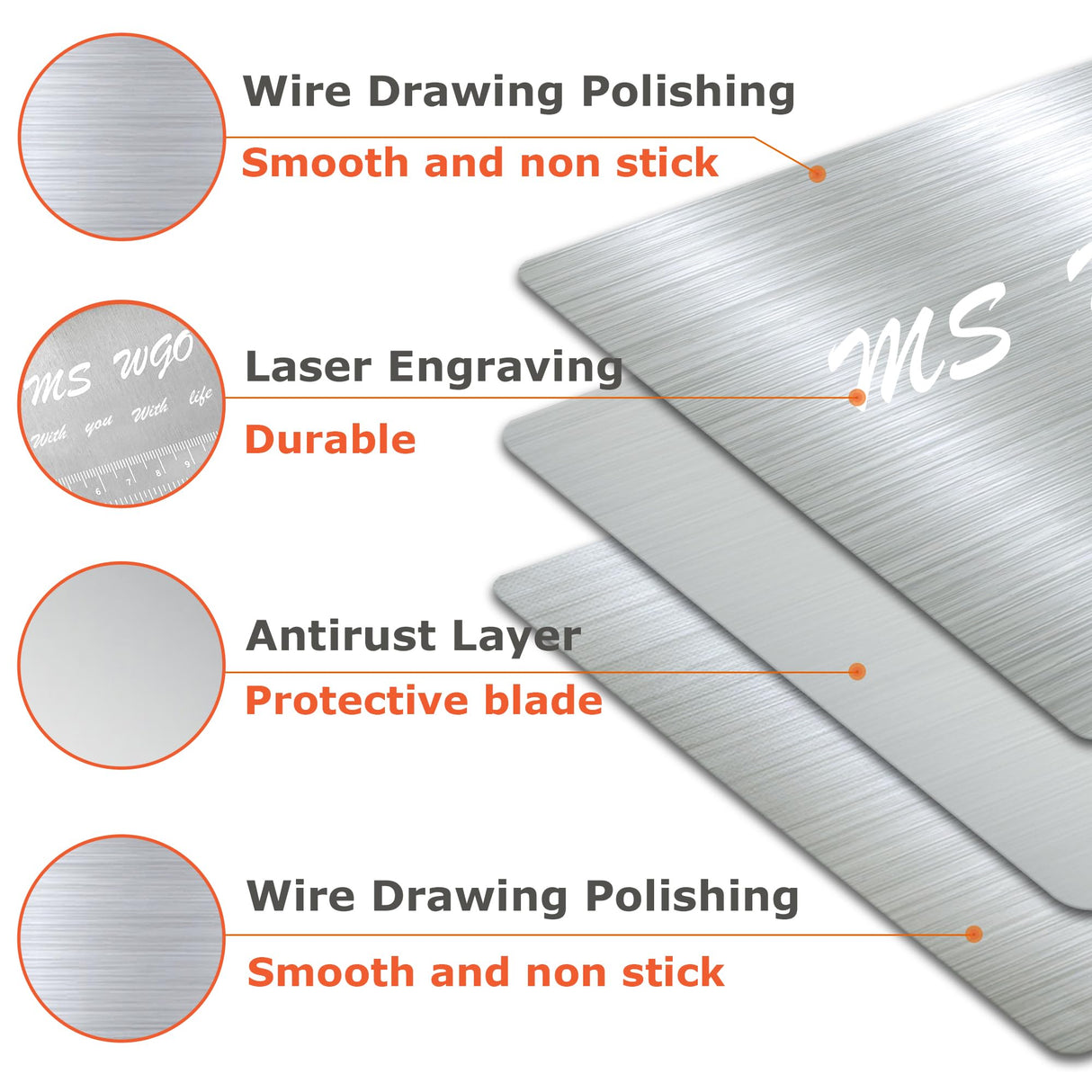 Pro Dough Pastry Scraper/Cutter/Chopper Stainless Steel Mirror Polished with Measuring Scale Multipurpose- Cake, Pizza Cutter - Pastry Bread Separator Scale Knife (1) MS WGO