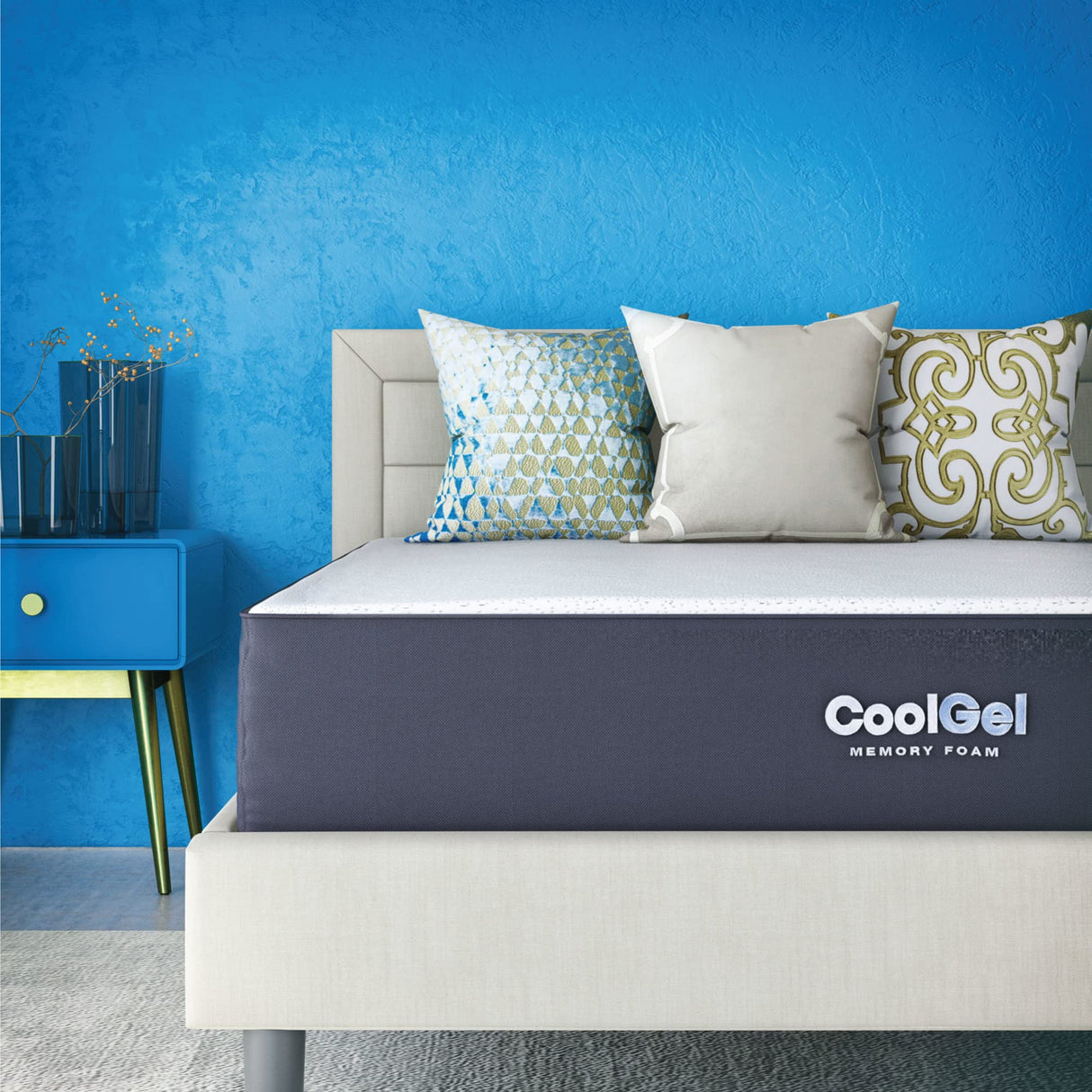Cool Gel 10 Inch Twin Size Mattresses Memory Foam Medium Firm, Twin Memory Foam Mattress Cooling, Made in the USA, 10" Depth with Pressure Relief, CertiPUR-US Certified No Fiberglass, CoolGel Bed COOL GEL