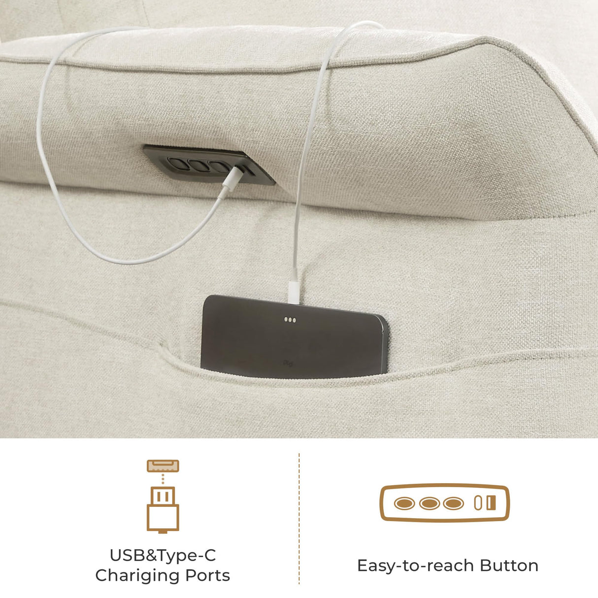 CHITA Power Recliner Chair, Electric Triple-Motor Swivel Glider Nursery Rocking Chair with Adjustable Power Headrest and Lumbar Support, GREENGARD Gold Certified, Solid Wood Base, Linen CHITA