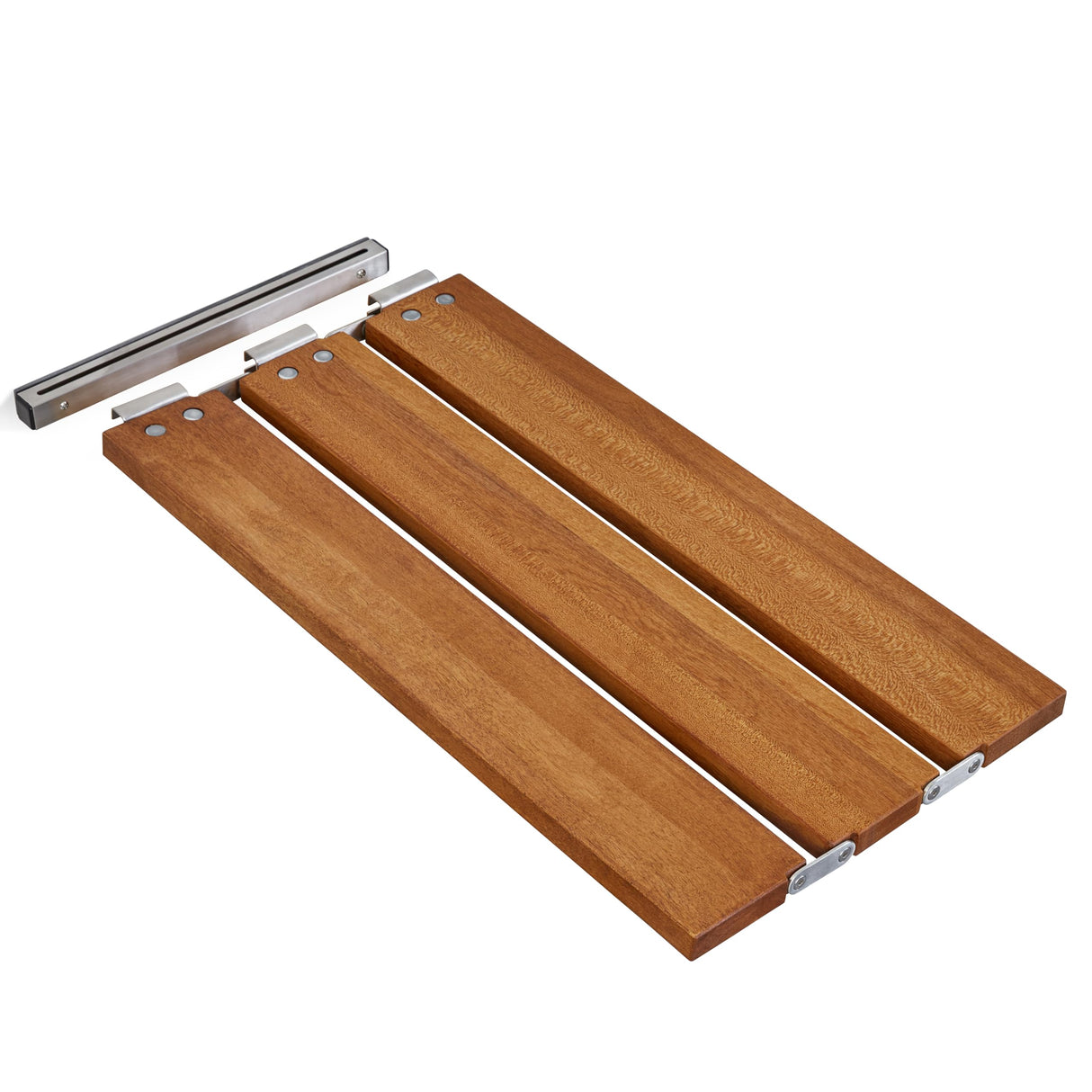 29 inch Malibu Removable Tri-Fold Bathtub Bench Seat, Teak Wood Seachrome