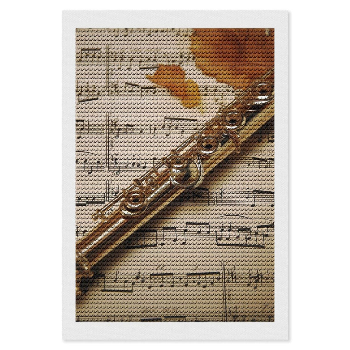 GHENBLT Flute Music 5D Diamond Painting Kits for Adults Beginners Large Round Diamond Art Painting DIY Full Drill Diamond Dots Wall Paintings Gem Art for Gift Home Wall Decor 8"x12" GHENBLT