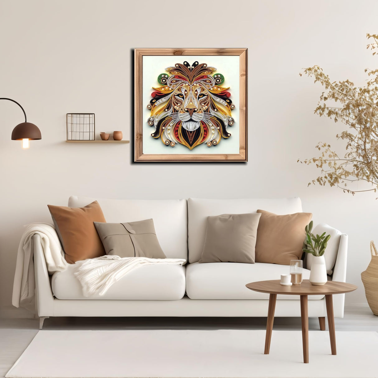 5D Diamond Art Kits for Adults,Lion Special Shape Diamond Painting Kits for Beginners, Animal DIY Crystal Diamond Dots Gem Art Craft for Home Decor 11.8x11.8 Inch Acelii