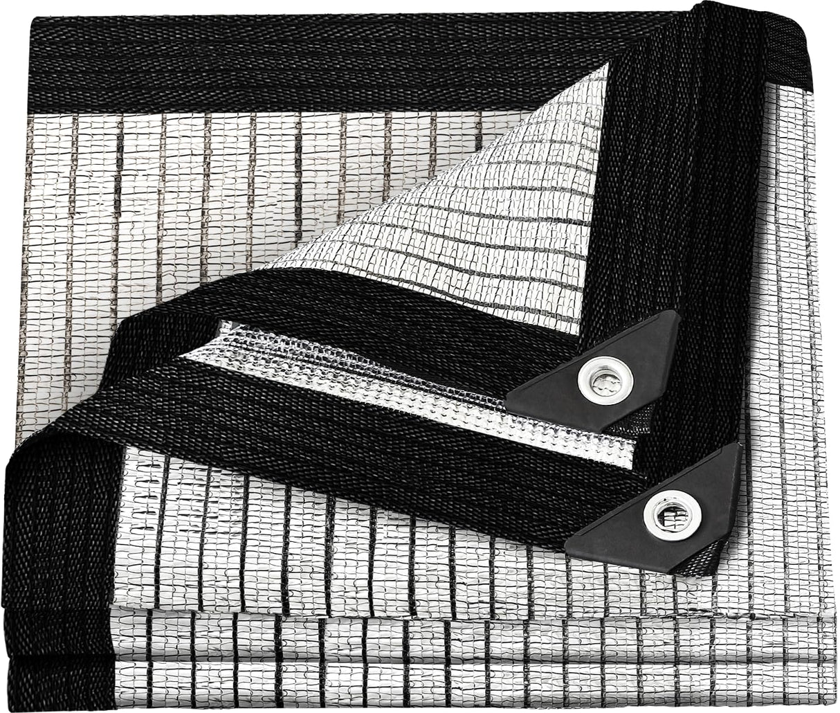 BXAEYIPOR 80% Shade Cloth-Silver Shade Cloth for Garden Lawn Pergola Greenhouse,Chicken Coop,Kennels,Shade Cloth with Grommets,Simple Hanging Shade Covers BXAEYIPOR