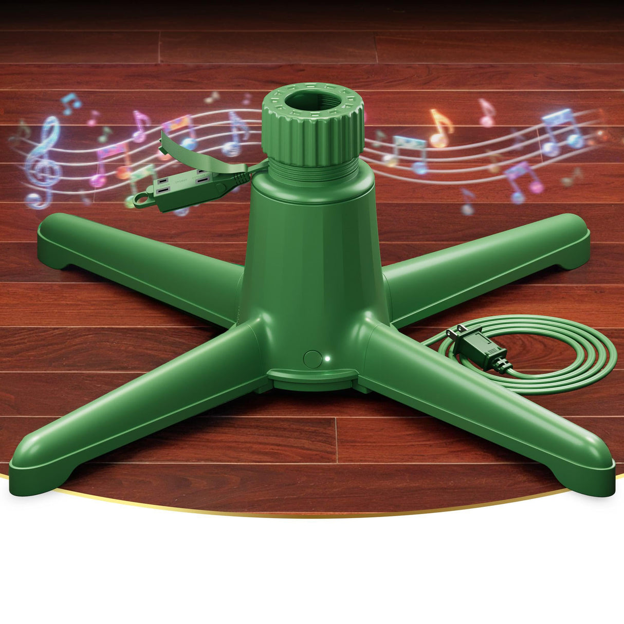 DG-Direct Musical 360° Rotating Christmas Tree Stand, Anti-tilt Noiseless, Up to 9ft 120 lb Artificial Fits 1.25–2" Tree Poles, Spinning Tree Stand with Remote, Built-in 3 Light Output Ports 800W DG-Direct