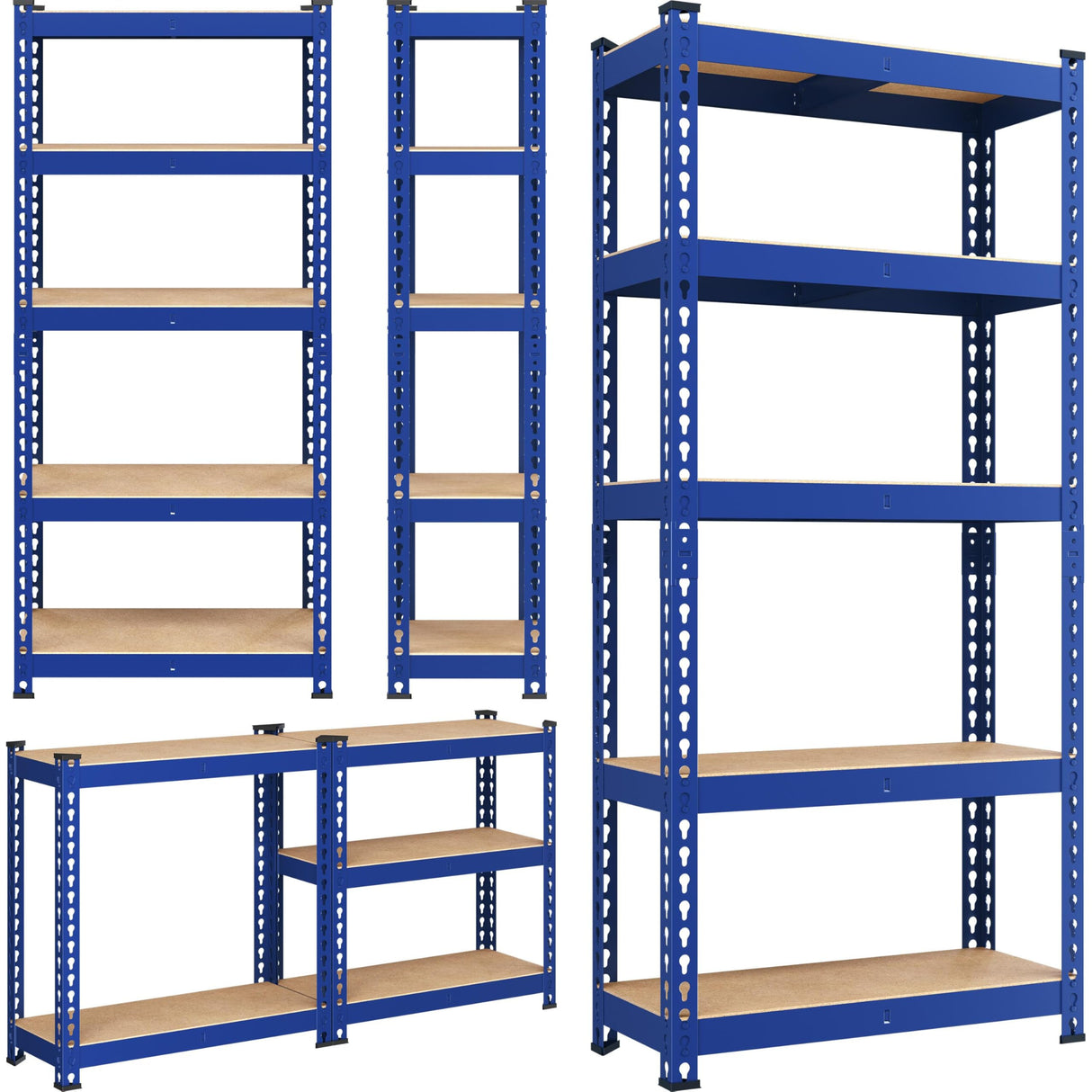 Yaheetech Storage Shelves 5 Tier Garage Shelving Heavy Duty Garage Shelves Adjustable Metal Shelving Unit Utility Rack Industrial Shelving for Warehouse Pantry Closet, 27.5" W x 12" D x 60" H, Blue Yaheetech