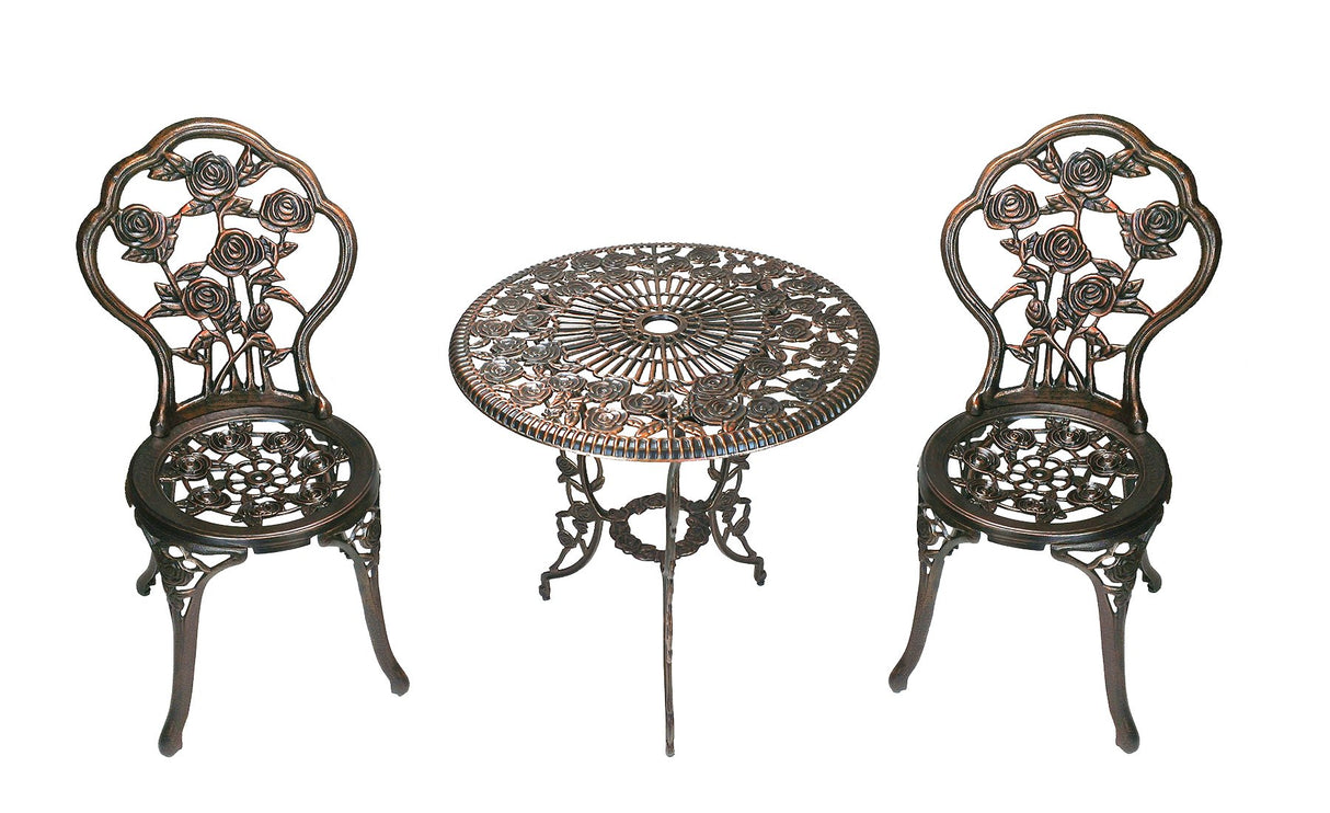 Oakland Living 3-Piece Rose Bistro Set with 23.5-Inch Cast aluminum Top Table Oakland Living