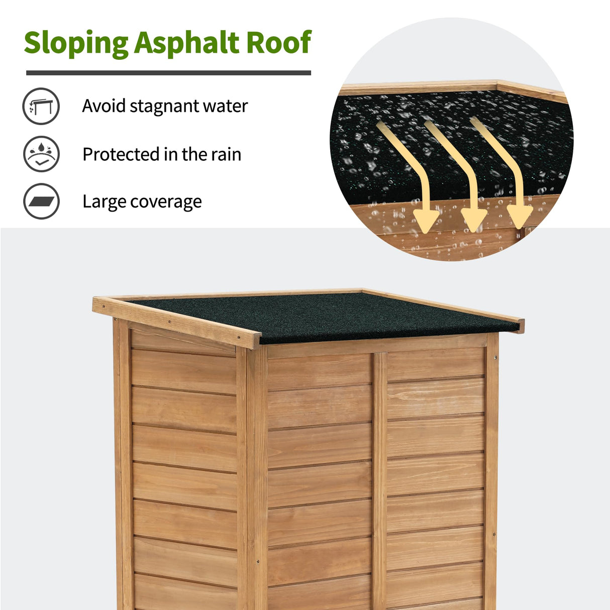 MCombo Outdoor Wood Storage Cabinet, Small Size Garden Wooden Tool Shed with Double Doors, Outside Tools Cabinet for Backyard (24.6”x 18.3”x38.2”) 0985 (Yellow) mcombo