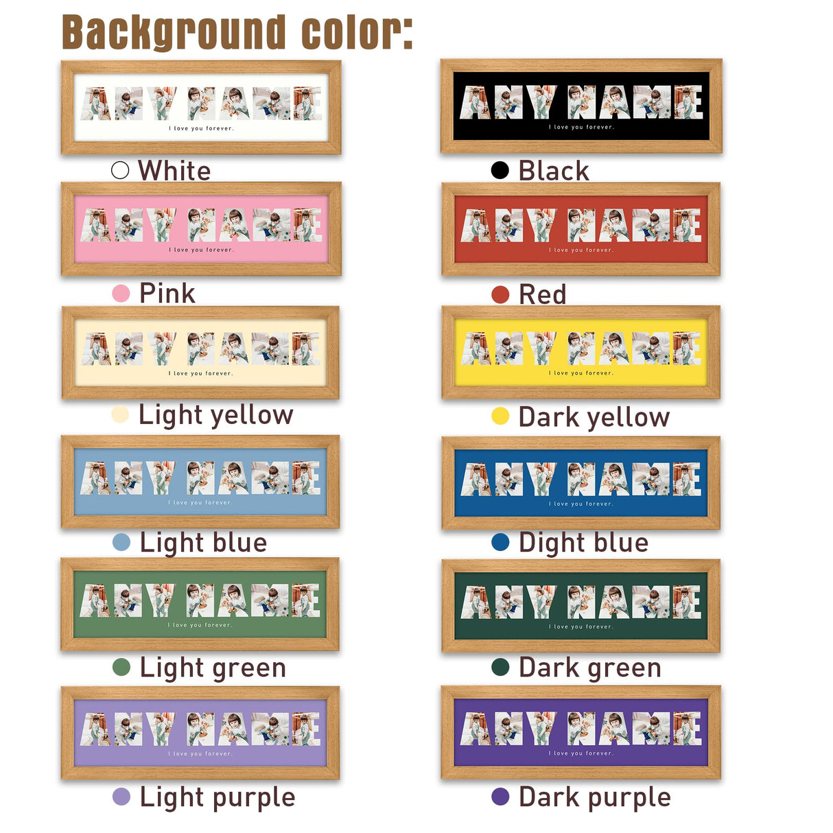 CUSTOM STEWARD Personalized Wooden Photo Frame, Personalized Custom Letter Collage Photo Frame with Name, Best Gift for Dad, Mom and Family,Desk or Wall Photo Collage Frame CUSTOM STEWARD