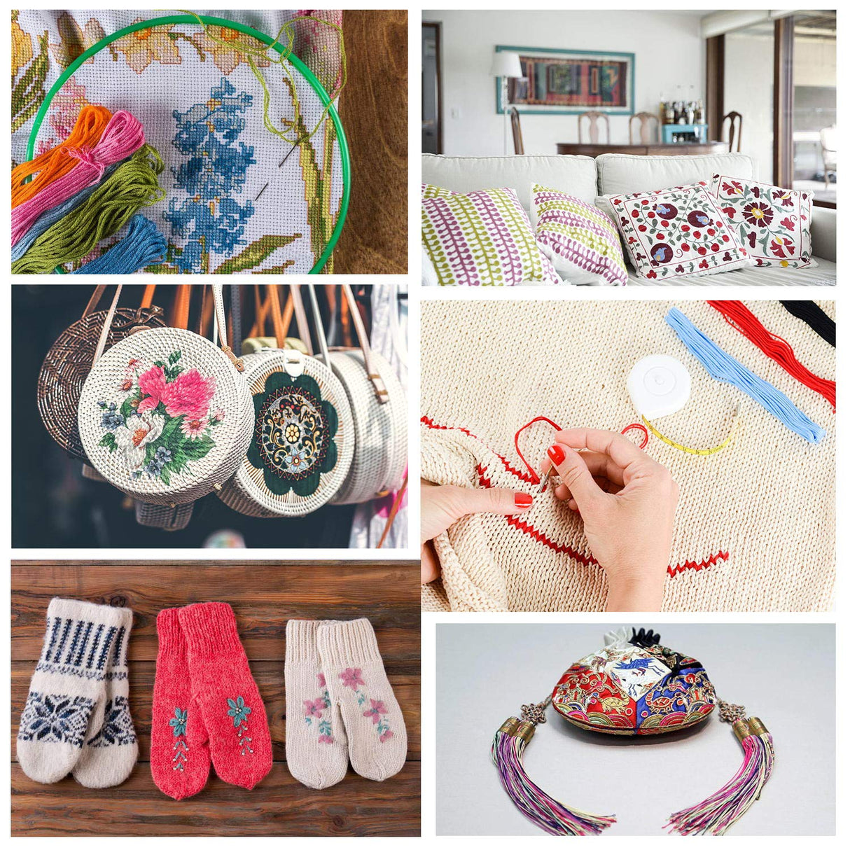 LOVIMAG Premium Rainbow Color Embroidery Floss with Cotton for Cross Stitch Threads, Bracelet Yarn, Craft Floss, Embroidery Floss Set LOVIMAG