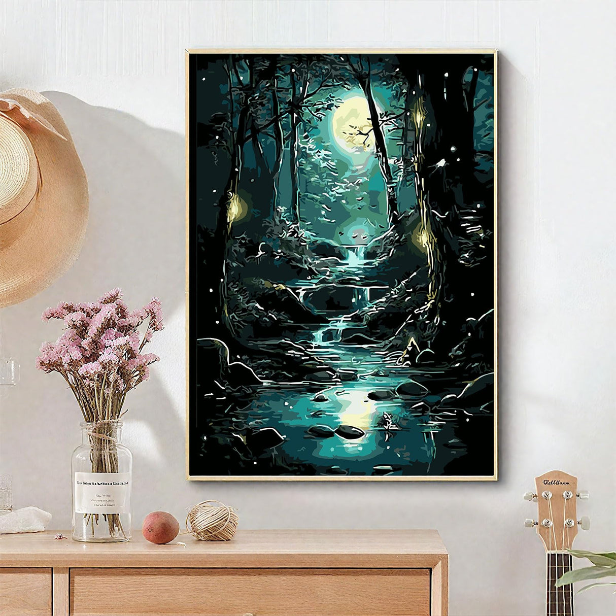 EMIEAUFG Creative Paint by Number Kit for Adults,Dark Forest DIY Paint by Numbers Set for Home Decor and Gifting - 12x16 Inch EMIEAUFG