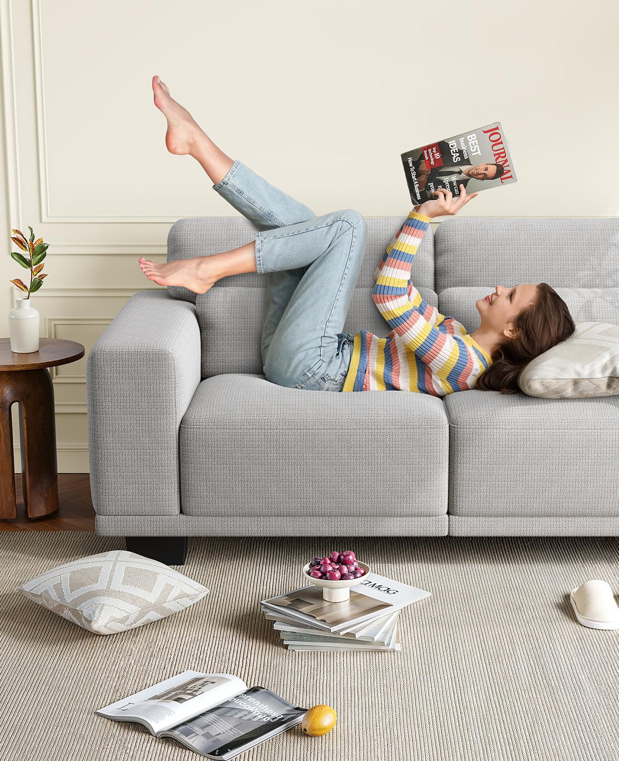 Amada 65" Loveseat Sofa, 2 Seater Couch with Deep Seats and Wide Armrests for Living Room, Comfy Couch with Removable Washable Covers, Easy Assembly AMADA HOMEFURNISHING