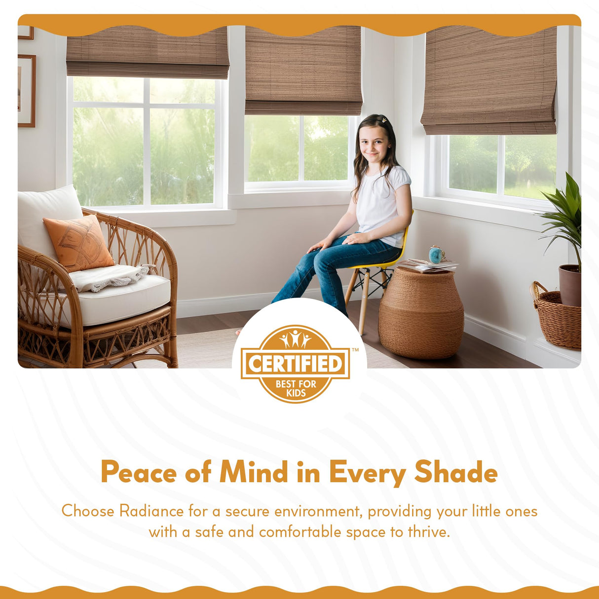 Radiance Cordless Bamboo Roman Shades for Windows - Flatstick Bamboo Blinds for Semi-Private Light Control - Easy to Lift & Fold Up Window Shades - Driftwood - 34 in. W x 64 in. L - (2216610E) Radiance
