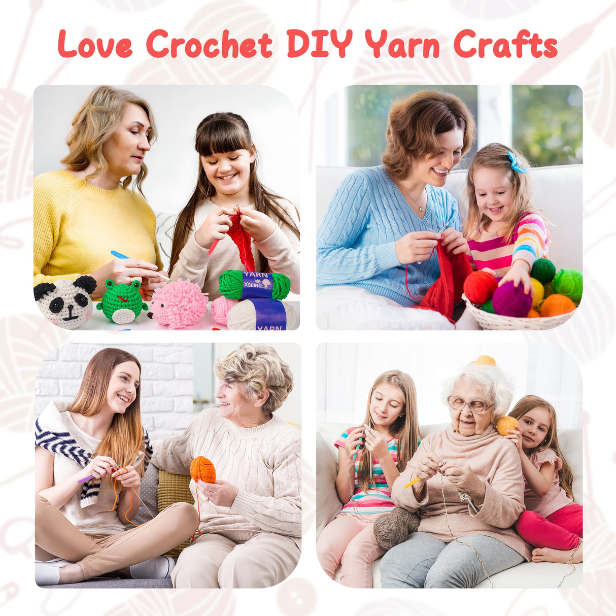 iKumar Crochet Hooks Set, 12 Sizes Crochet Needle Kit, 41 Piece Crochet Kit with Ergonomic Handles for Arthritic Hands, Knitting Needles with Yellow Storage Case iKumar