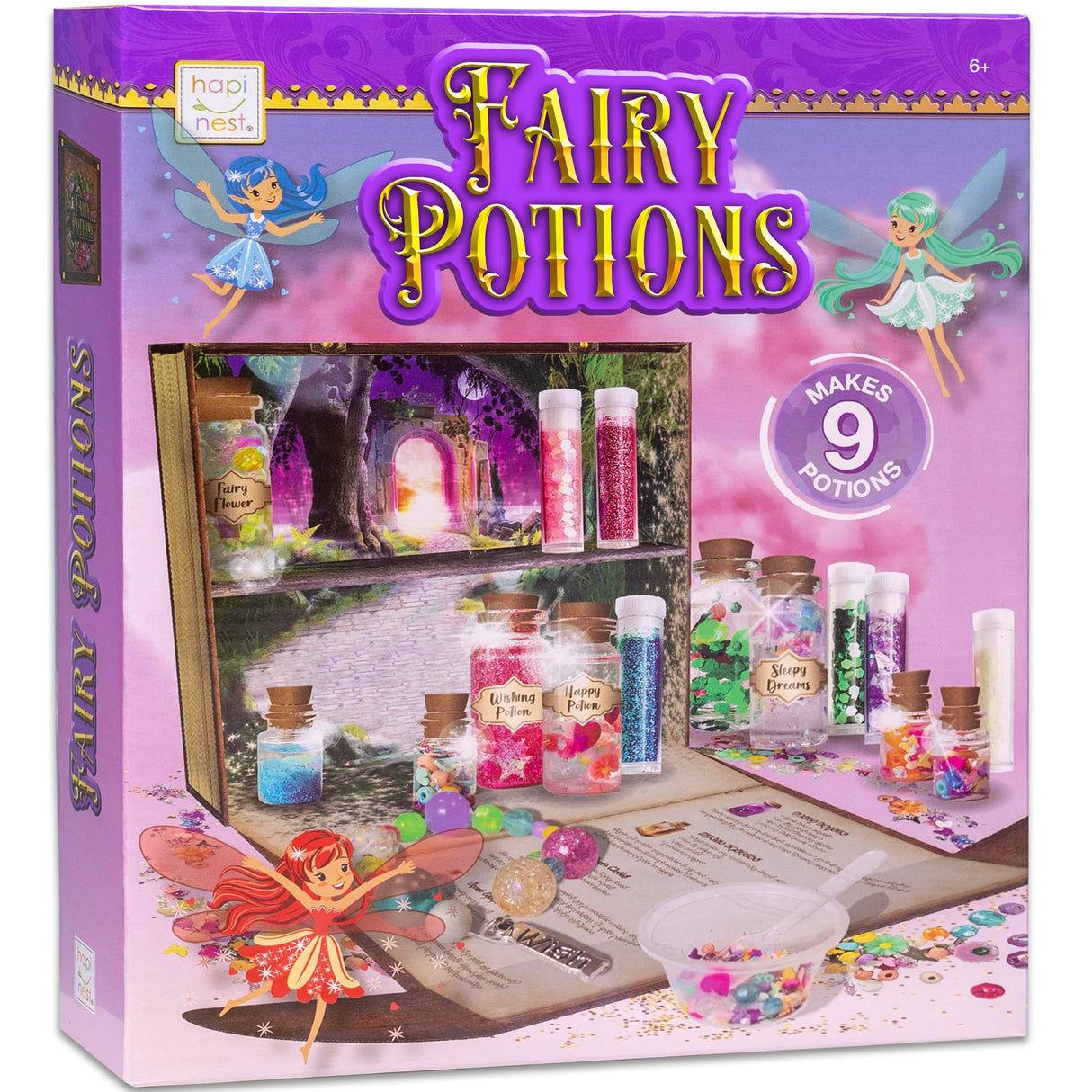 Hapinest Mix Your Own Fairy Potions Kit for Kids, Potion Making Kit Creates 9 Fairy Potions & 1 Bracelet, Fairy Magic Potion Kits for Kids, Toy Fairy Craft for Girls Age 6 7 8-12 Years Old & Up Hapinest