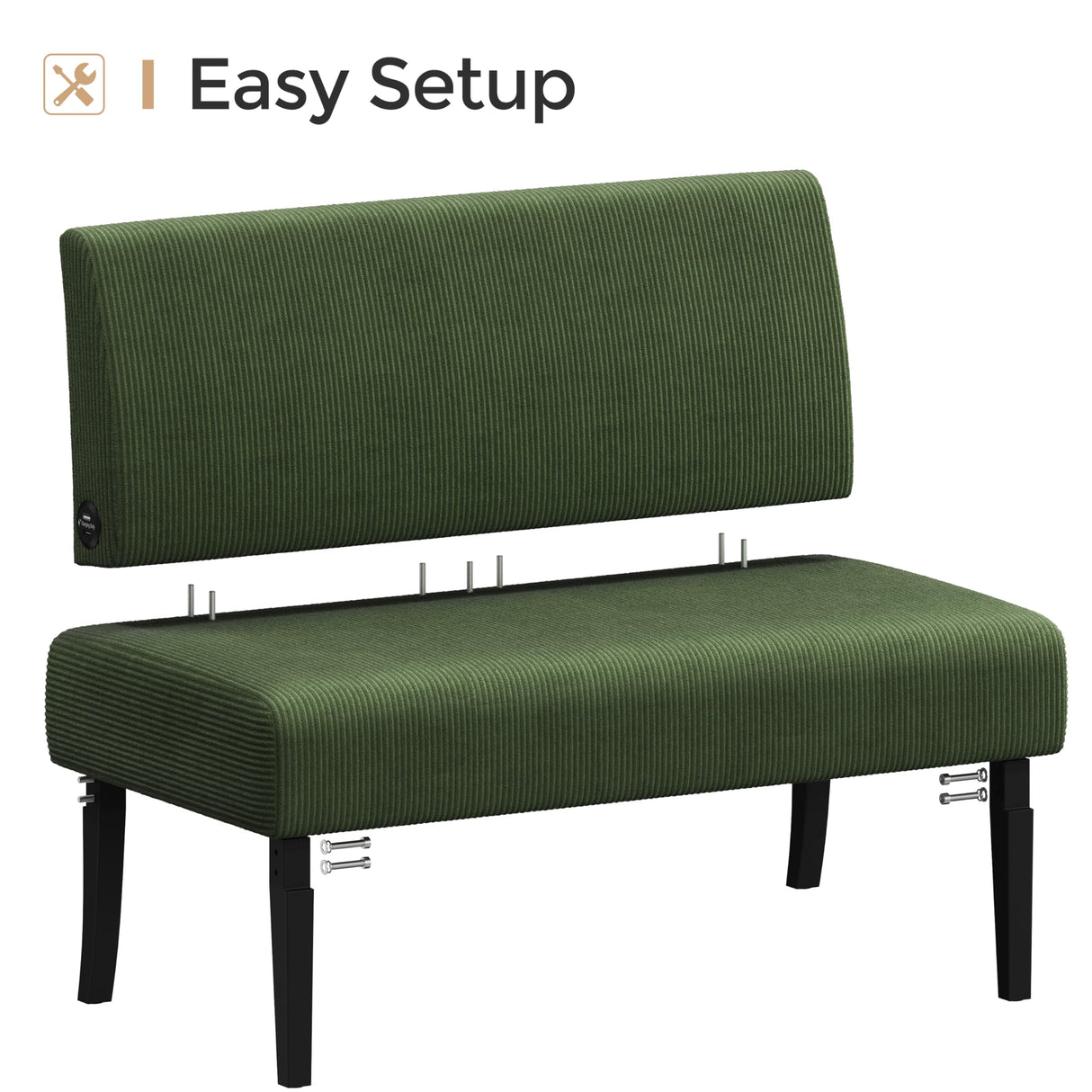 Yaheetech Small Mini Sofa Couch Armless Loveseat Futon for Bedroom, Corduroy Fabric & Easy Assembly, for Small Spaces Living Room,Dorm,Office,Apartment, Green Yaheetech