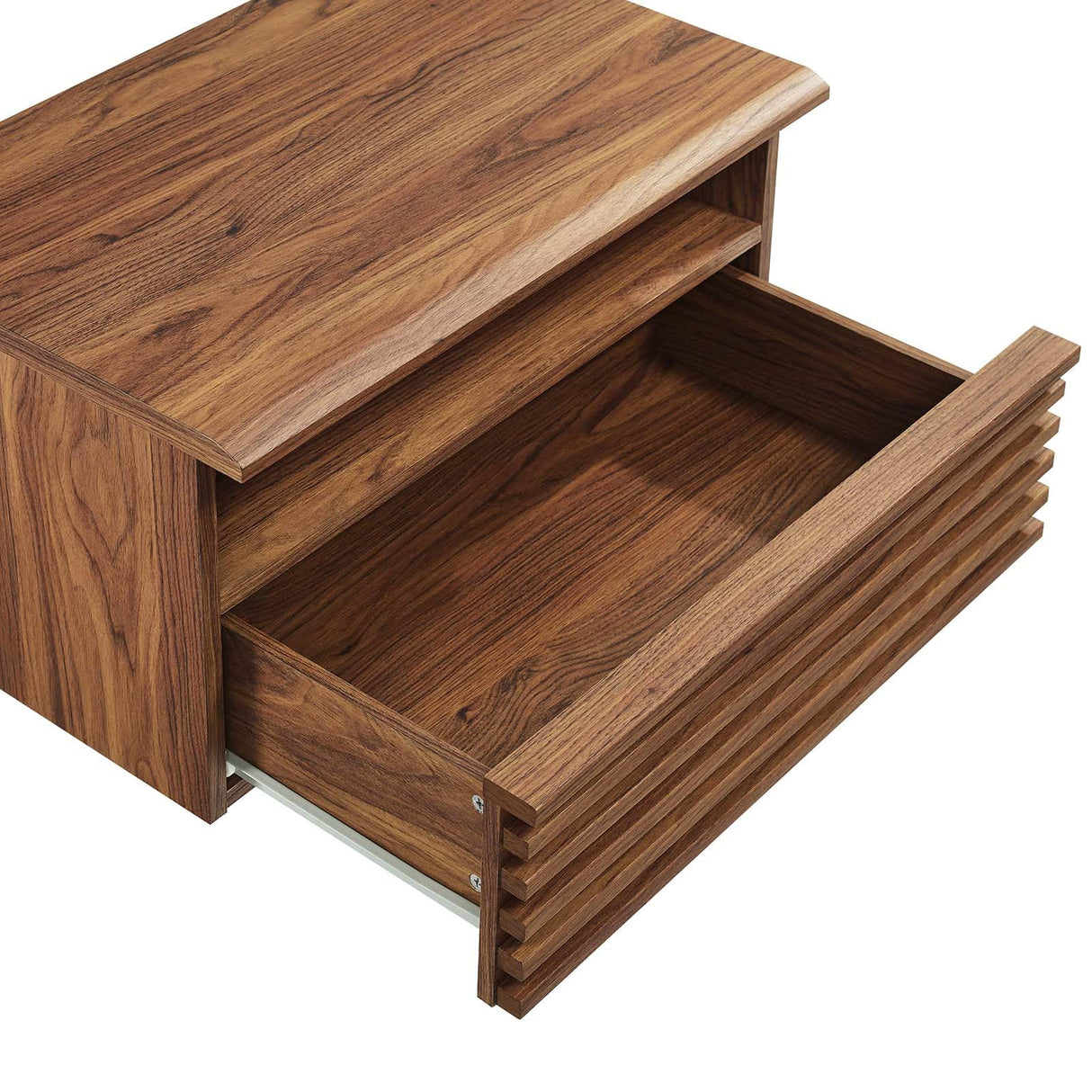Modway Render Mid-Century Modern, Wall-Mount Nightstand, Walnut Modway