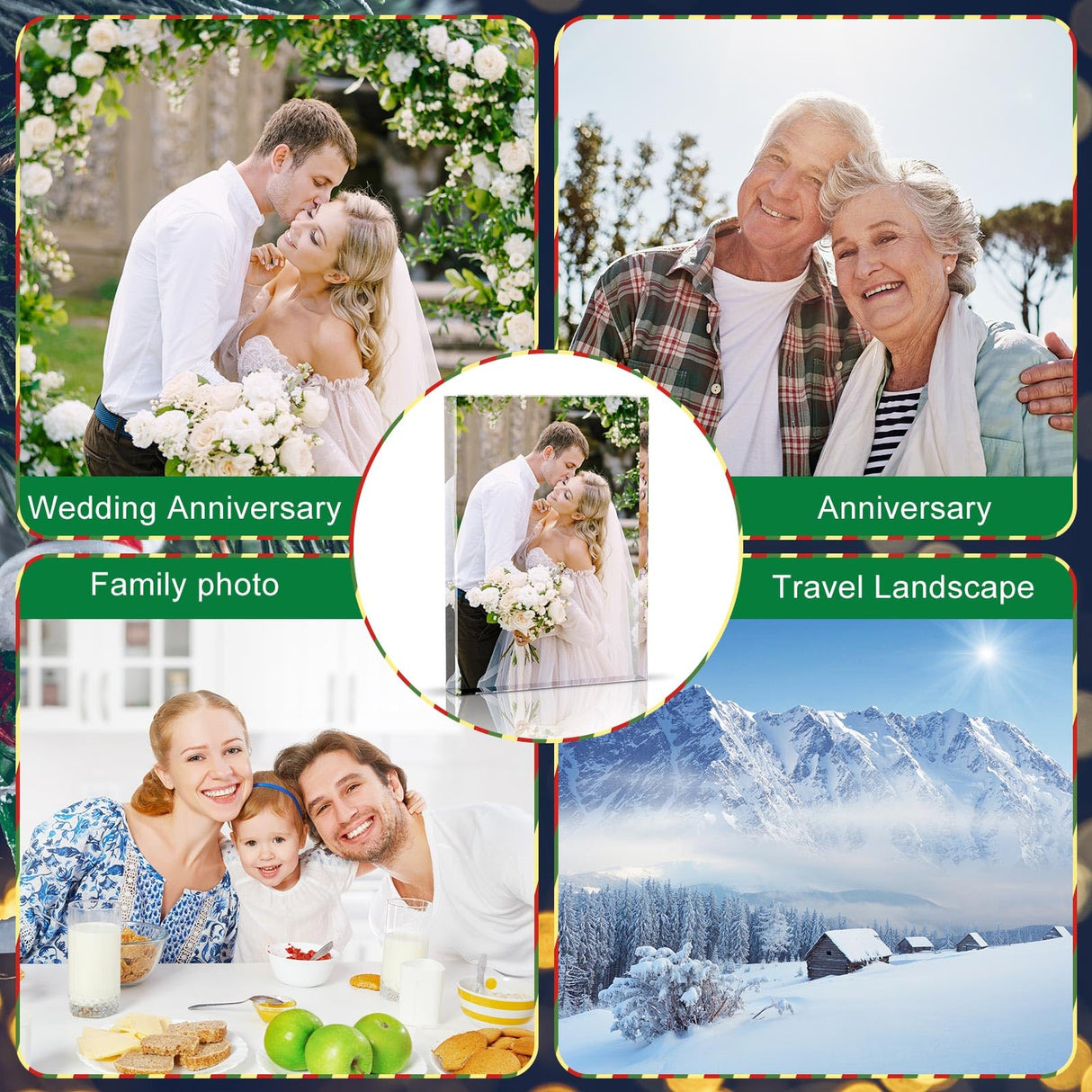 Qunclay 12 Pcs Sublimation Blanks Crystal Sublimation Canvas Blanks Decorative Heat Transfer Photo Frame Crystal Picture Frame for DIY Custom Tabletop Supplies, Rectangle (3.9 x 5.9 x 0.8 Inches) Qunclay