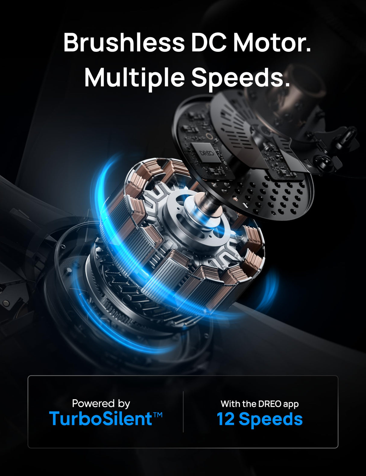 Dreo Smart Ceiling Fans with Lights, Low profile Ceiling Fan with Alexa/App, 52'' Dimmable Lighting & Color Tuning, RGB Ambient Light for Living Room, Game Room, Easy Installation, Quiet, Black Dreo