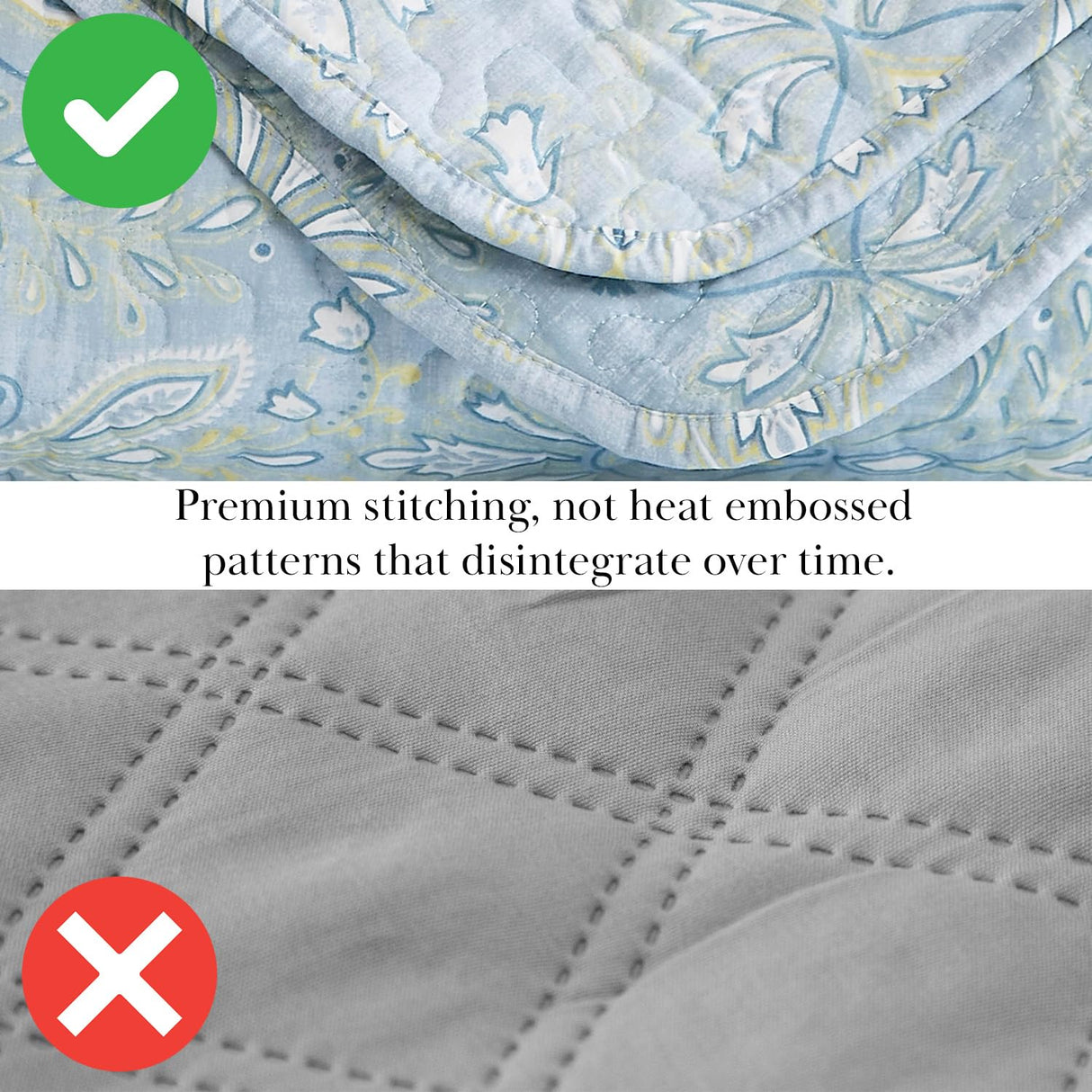 Southshore Fine Living, Inc. Farmhouse Quilts Queen Size, Quilt Bedding Set, Lightweight Coverlet Bedspread Full Size, 3-Piece Boho Quilt Set with Two Matching Pillow Shams, Full/Queen, Blue Paisley Southshore Fine Living, Inc.