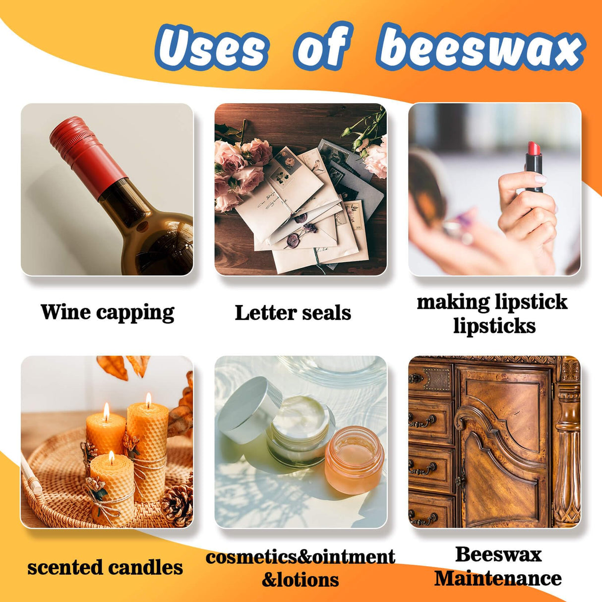 Sukh 12PCS Yellow Beeswax-Bar - 290g(10.23oz) Beeswax Block - Wax Bar Yellow Beeswax Bulk Bar of Wax Yellow Beewax for Candles Triple Filtered Skincare,Lip Balms,Lotions,DIY Projects,Soap Sukh