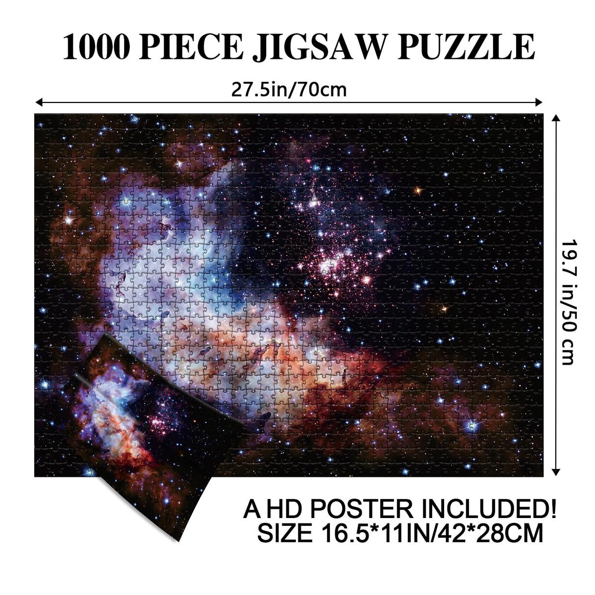 BUHAH Galaxy Jigsaw Puzzles Space Puzzle 1000 Pieces for Adults Solar System Jigsaw Puzzle Universe Puzzles Hubble Messier 2 Planet Star Nebula Picture Puzzles as Family Decorate BUAHA