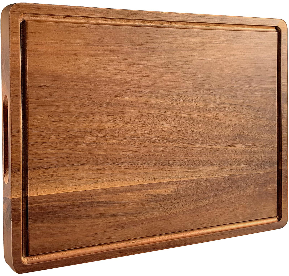 Large Cutting Board Wood for Kitchen, 17x12x1" Reversible Large Wooden Chopping Board Charcuterie boards with Juice Grooves and Side Handles, Ideal Misawce
