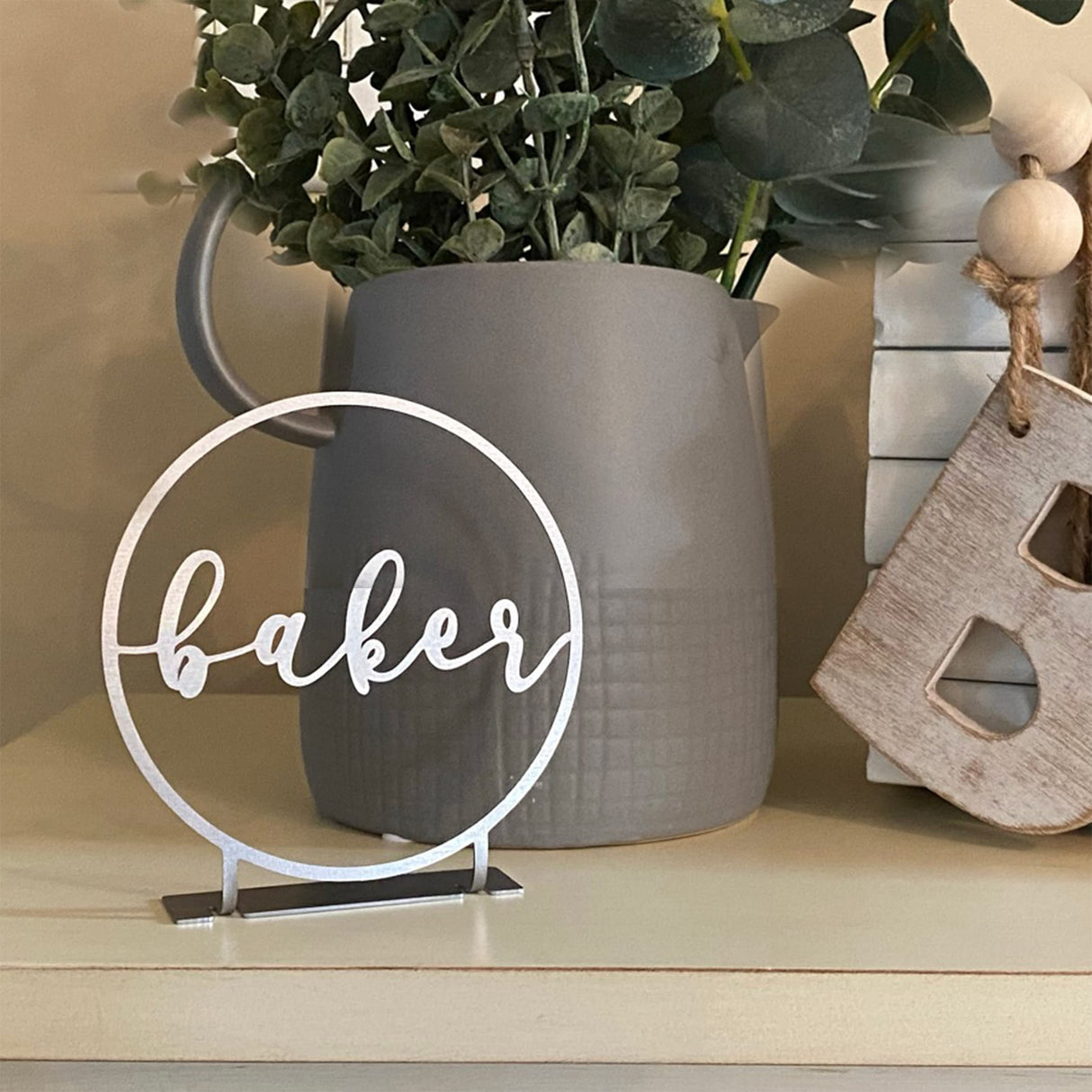 ROCC RUSTED ORANGE CRAFTWORKS CO. Anderson Tabletop or Shelf Personalized Name Sign - freestanding personalized family name sign last name signs for home decor custom name sign standing (4 inch Name Only) ROCC RUSTED ORANGE CRAFTWORKS CO.