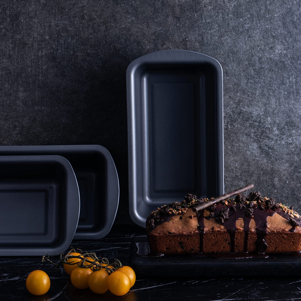 HONGBAKE 3 Pack Bread Pan for Baking Loaf Pan Set, 8.5 x 4.5 Inches Loaf Pan with Wide Grips Nonstick Bread Tin 3 pack, 1Lb Perfect for Homemade Bread, Grey HONGBAKE