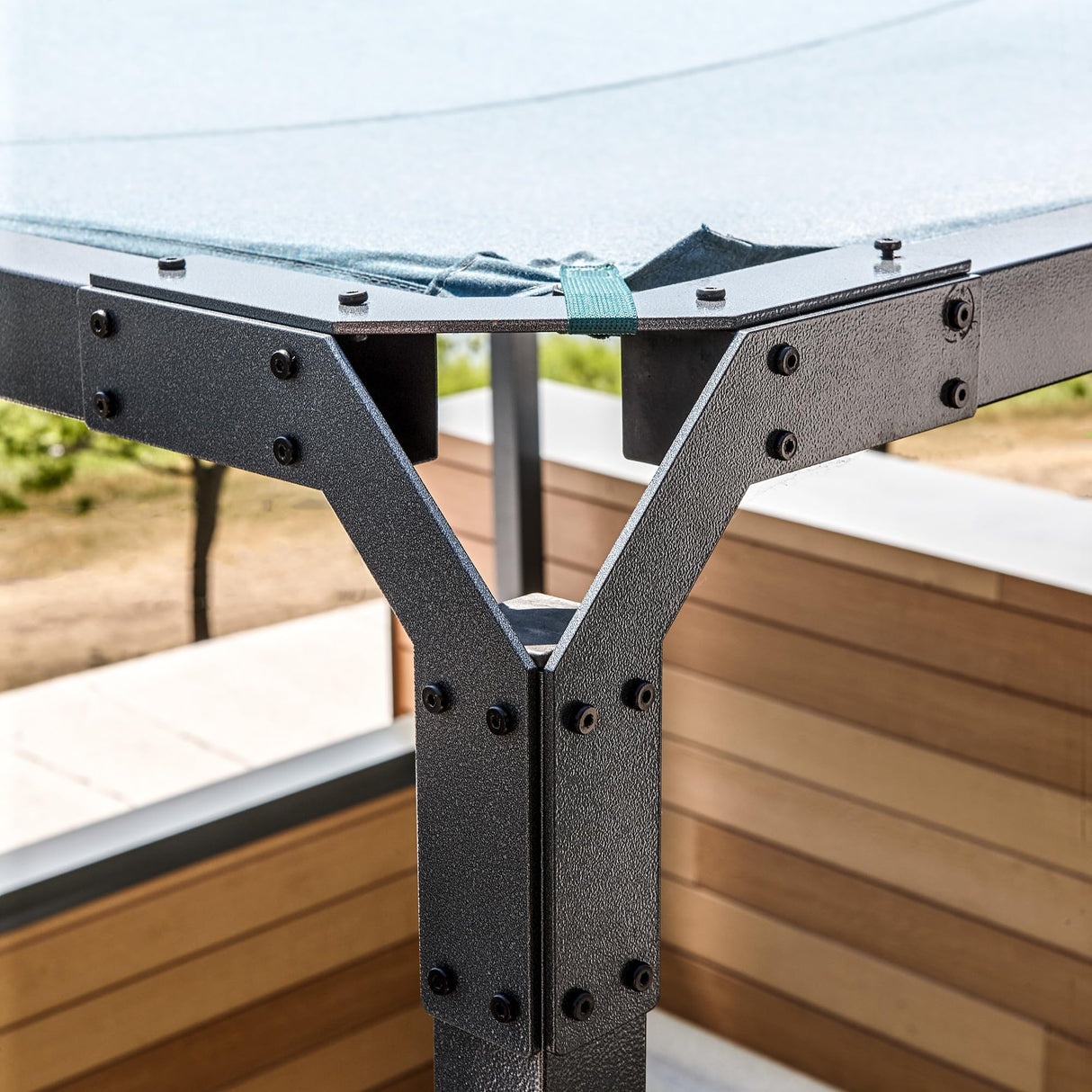 Sojag Outdoor 8' x 8' Dunwich Pergola Open Gazebo, Teal Sojag