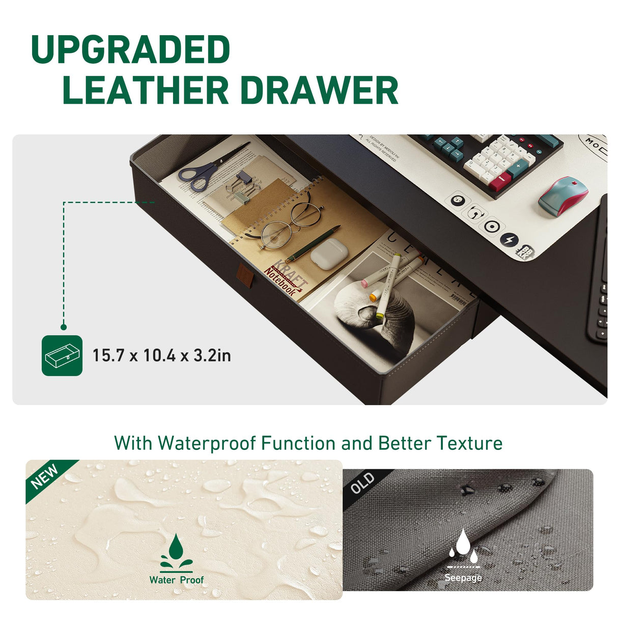 FEZIBO 40 x 24 Inches Standing Desk with Drawer, Adjustable Height Electric Stand up Desk with Storage, Sit Stand Home Office Desk, Ergonomic Computer Desk, Black FEZIBO