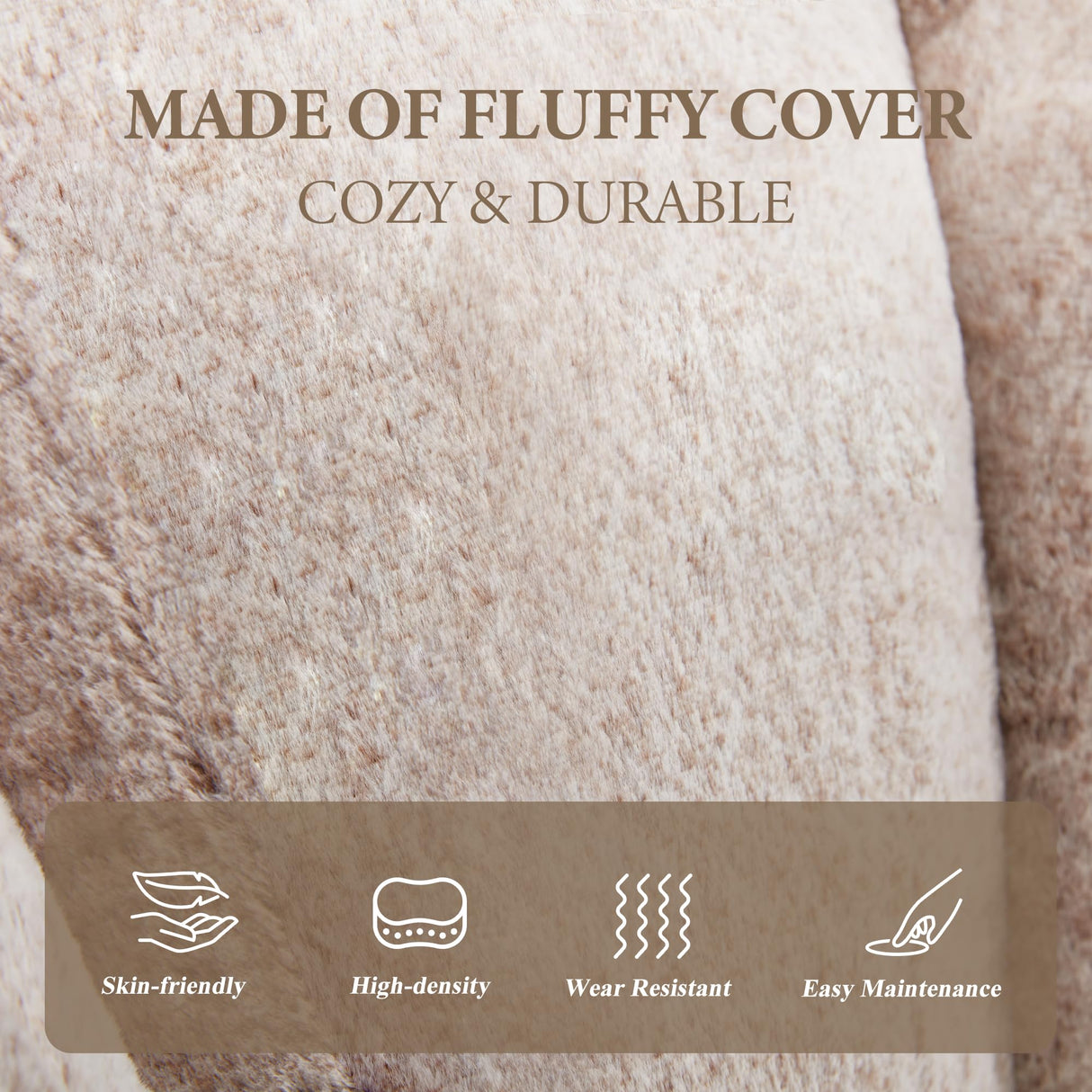 Hobestluk Bean Bag Chairs Large Bean Bag Couch for Adults Stuffed Sofa Chair Comfy Giant Bean Bag Chair with Spacious Design for Reading, Playing or Relaxing (Brown) Hobestluk