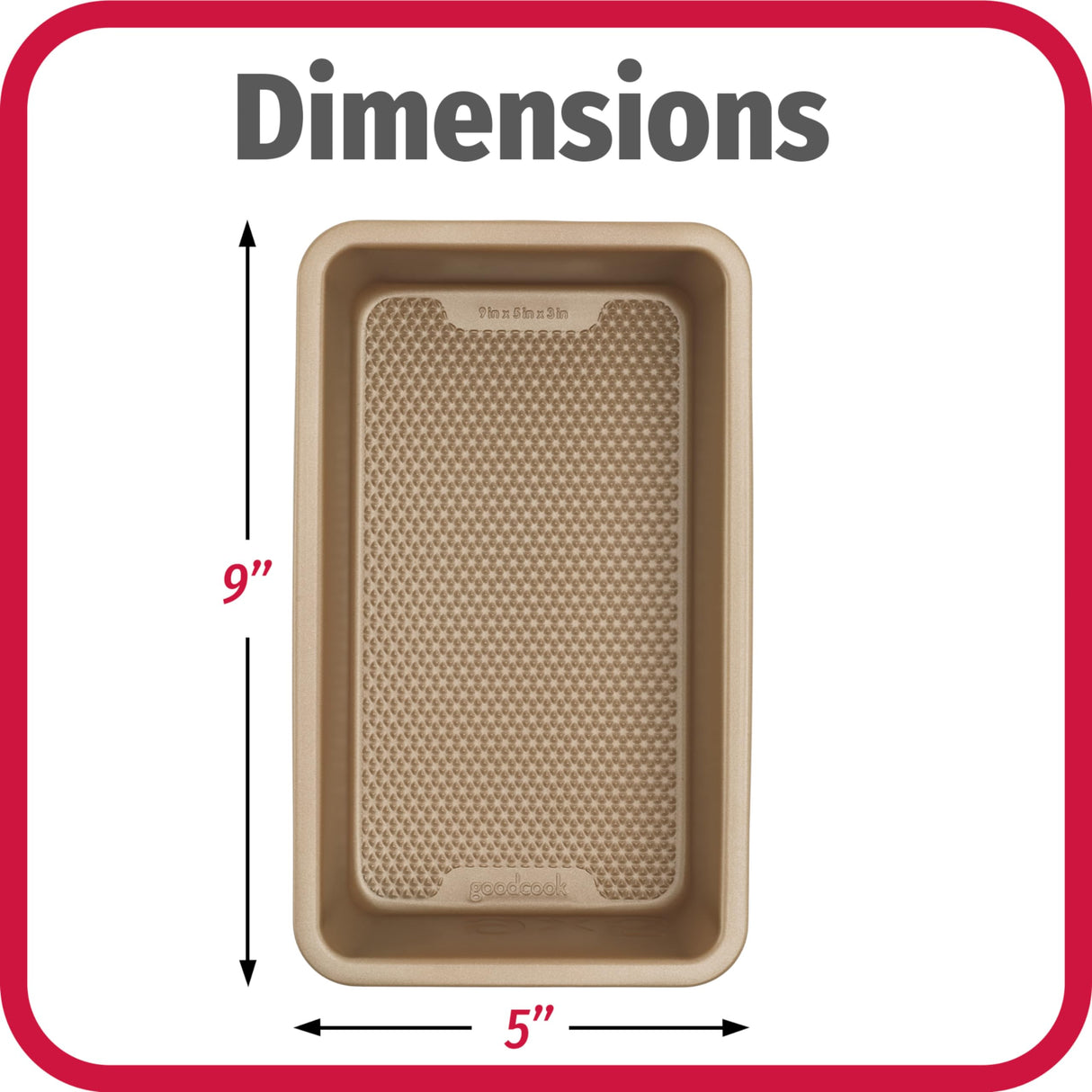 GoodCook BestBake Nonstick Textured Carbon Steel Loaf Pan, 9" x 5", Bronze GoodCook