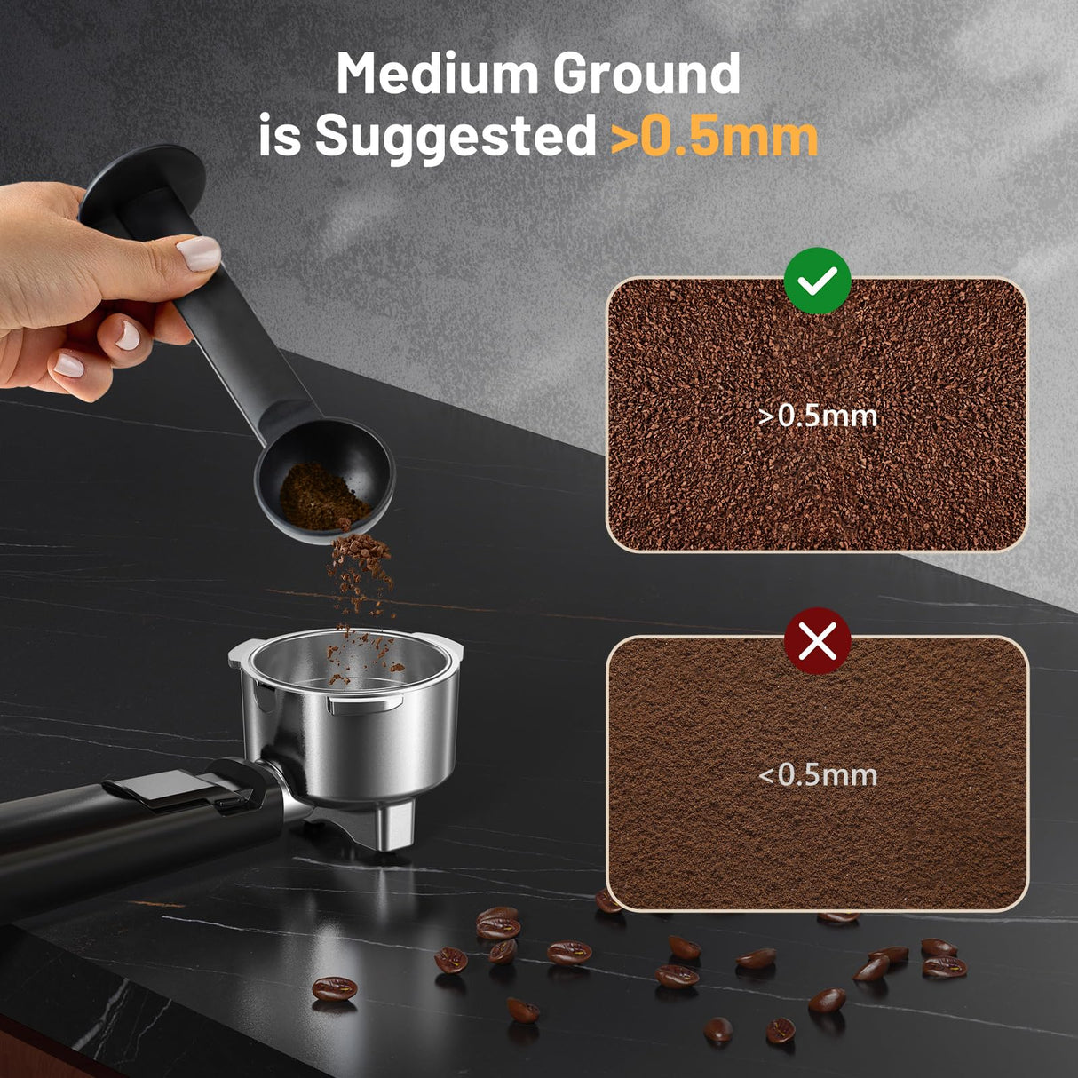 RELEXNOW Espresso Machine, 20 Bar Espresso Maker Milk Frother & LCD Panel, Hot & Iced Coffee Machine, Stainless Steel Espresso Coffee Machine with 41oz Water Tank for Cappuccino, Latte RELEXNOW