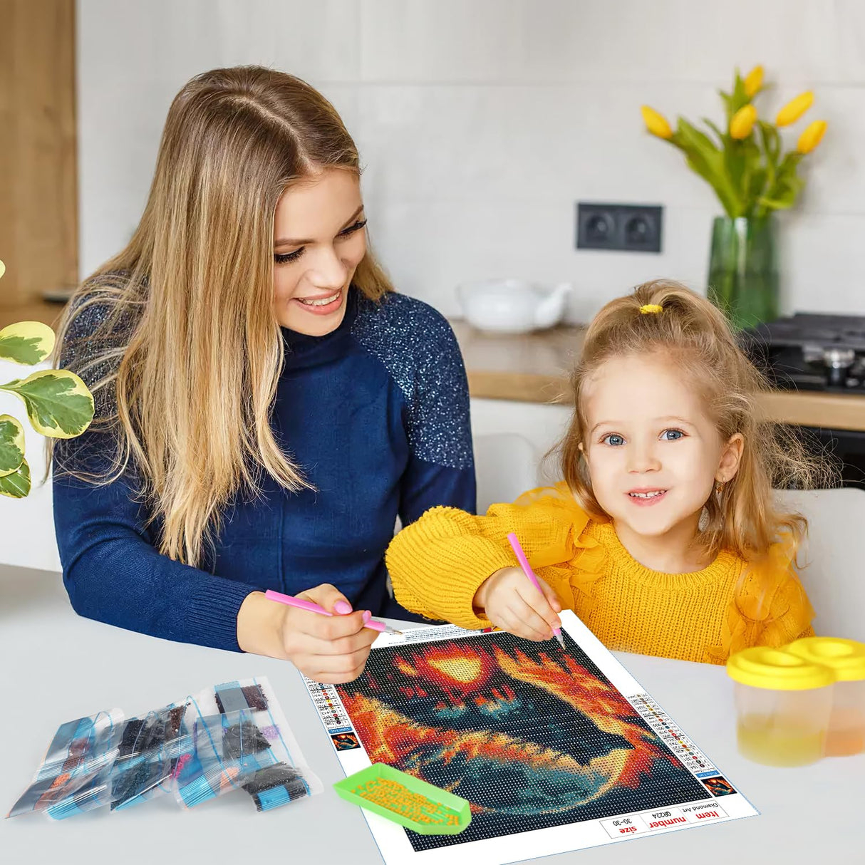 QINRUBB DIY Wolf Diamond Painting Kits, Full Drill Forest Diamond Art Painting Kits for Adults Beginners, DIY 5D Moon Painting by Numbers Dreamland Diamond Art Kits for Home Decor 12x12inch QINRUBB