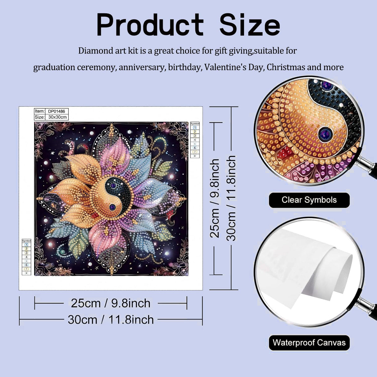 Flower Diamond Art Kits for Adults,5D Mandala Diamond Art for Beginners,DIY Diamond Painting Kit,Home Wall Decor Diamond Painting (11.8x11.8 Inch) YULIDECO