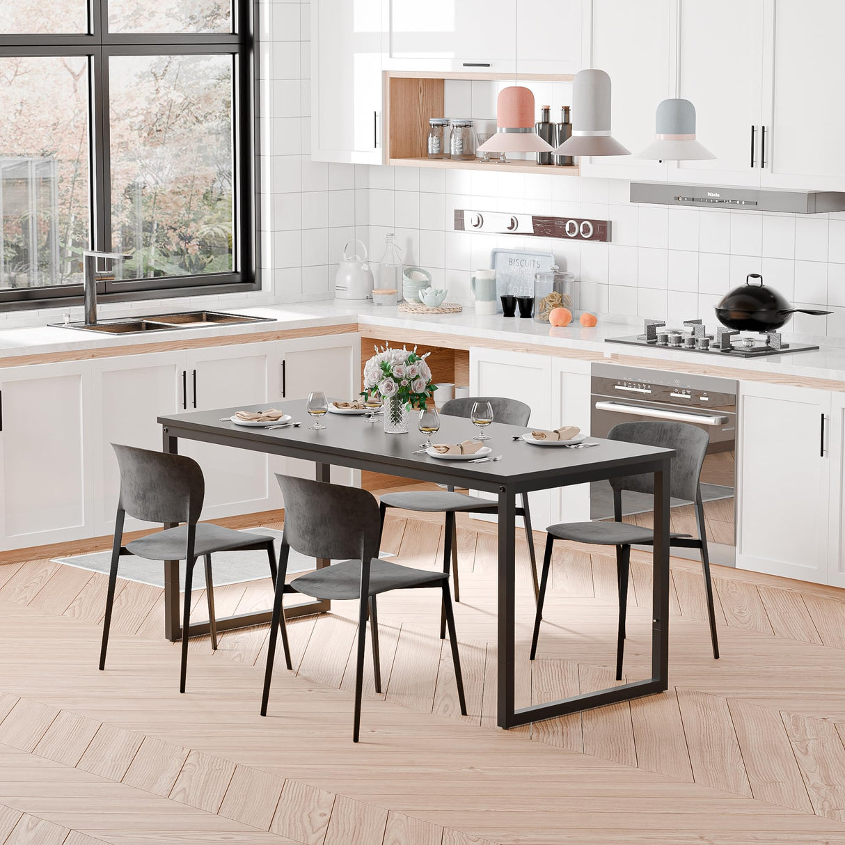 ZENY Computer Desk 55 Inch, Home Office Writing Desk, Modern Simple Style Desk PC Laptop Study Student Table (55 inches) ZENY