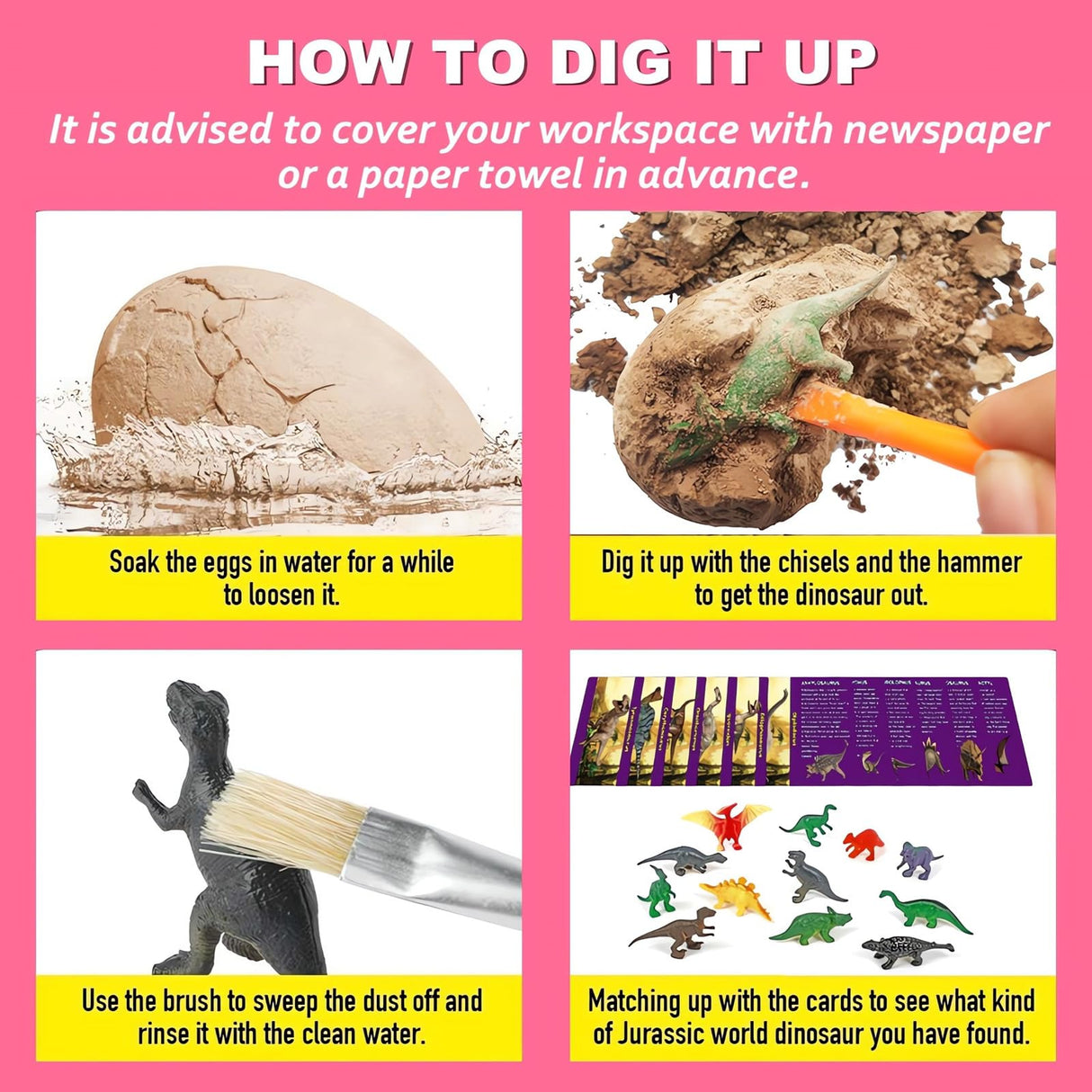 Dino Eggs Dig Kit, 12 Pack Dinosaur Eggs Excavation Science Experiments Kits for Kids 4-12, Easter Basket/Stocking Stuffers, Toys for 3+ 4 5 6 7 8 9 10 Year Old Boys Girl DIDUBUY