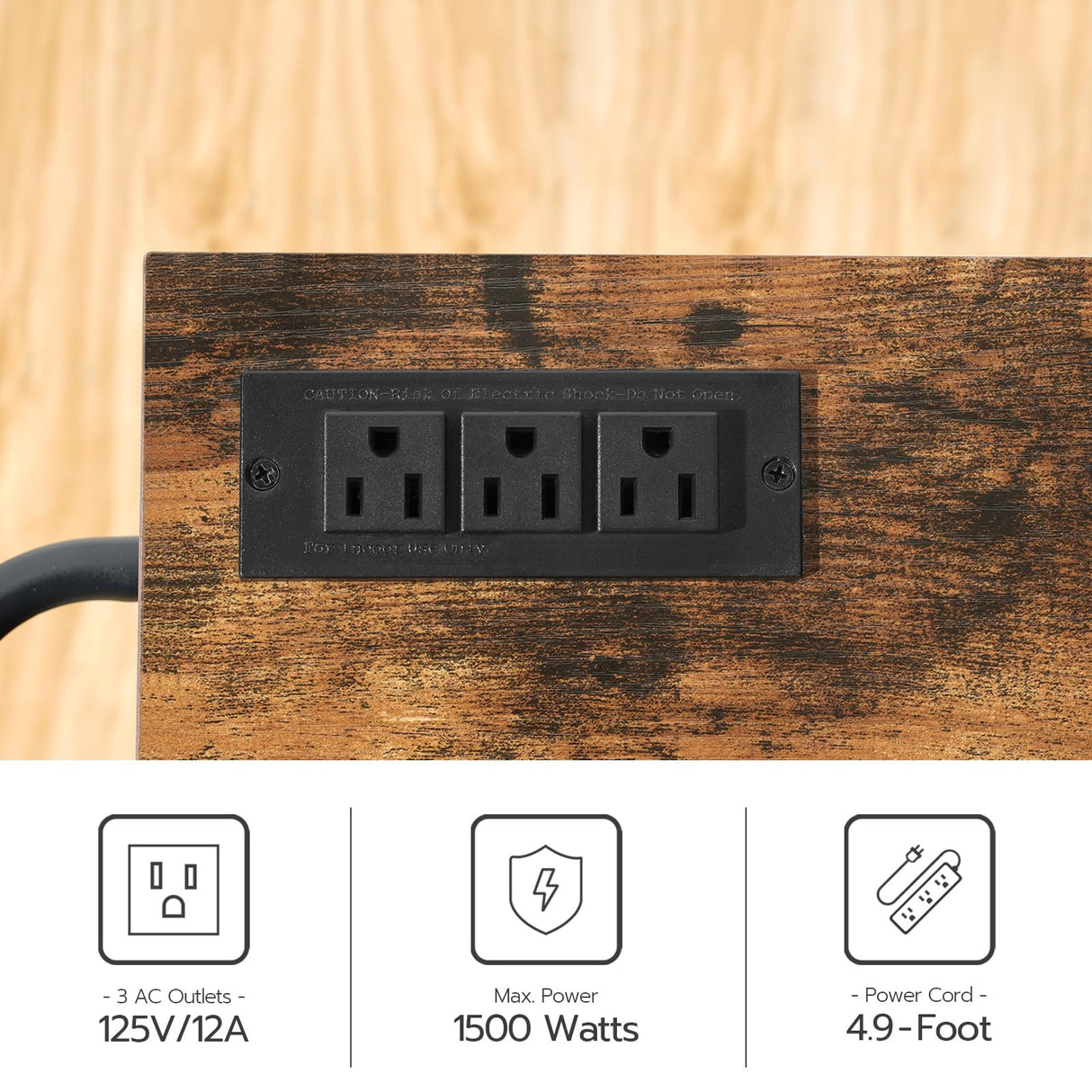 HOOBRO Kitchen Island with Power Outlet, Kitchen Storage Island with Large Worktop, Spice Rack and Drawer, Rolling Kitchen Cart on Wheels, for Kitchen and Dining Room, Rustic Brown and Black BF88UZD01 HOOBRO