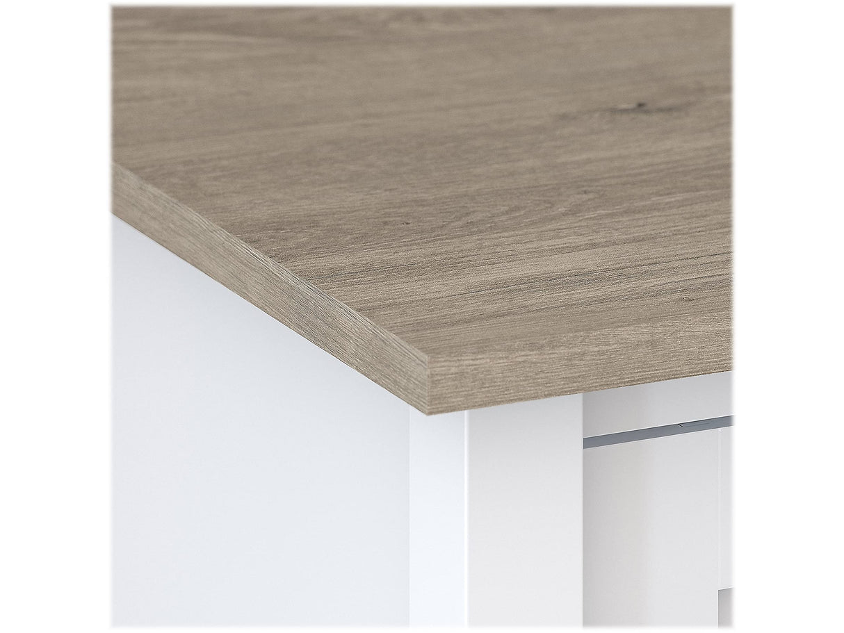 Bush Furniture Mayfield 2 Drawer Lateral File Cabinet in Pure White and Shiplap Gray Bush Business Furniture