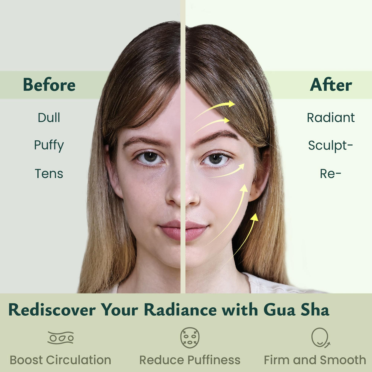 Rena Chris Guasha Massage Tool, 4 Pcs Gua Sha Facial Tool, Guasha Board for SPA Acupuncture Therapy Trigger Point Treatment, Gua Sha Scraping Massage Tool(Green) Rena Chris