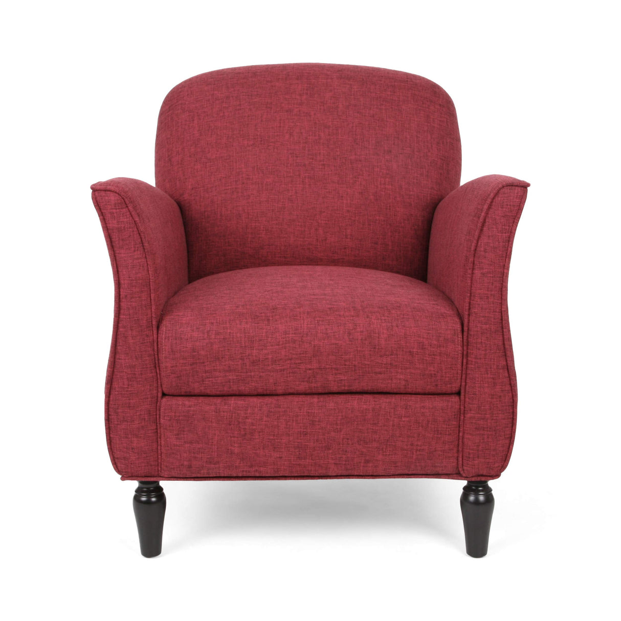 TREATLIFE HOME Traditionally-Inspired Armchair with Tweed Upholstery and Polished Legs, Retro Design, Red TREATLIFE HOME