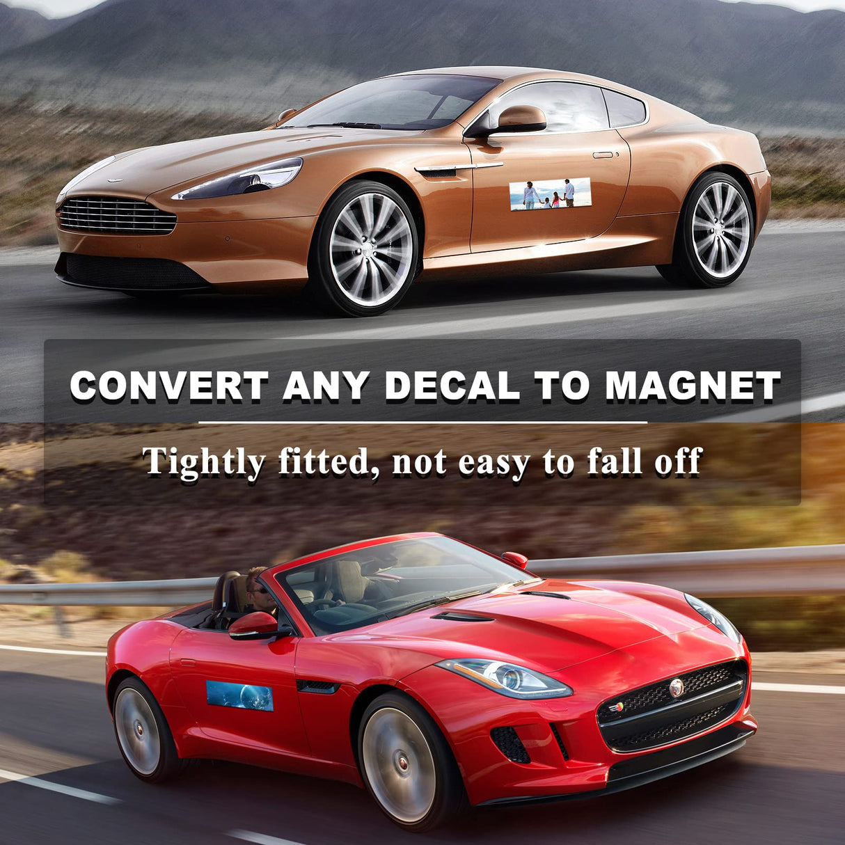 10 Pack 12" X 4" Bumper Sticker Magnets with Self Adhesive Flexible Magnetic Bumper Stickers, Turn Any Decal Into a Strong Magnet, Easy to Cut HYHOSHI