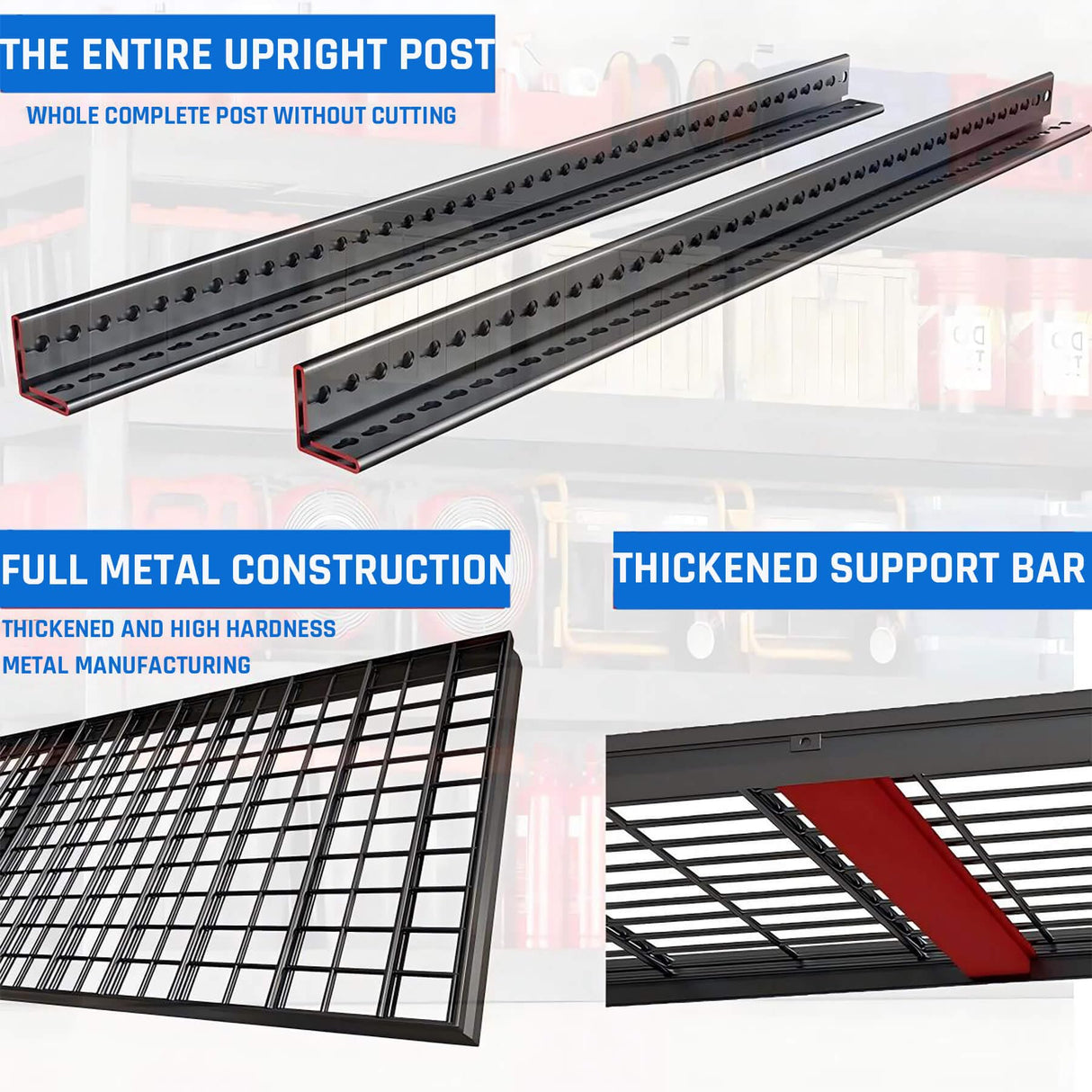 PMKES 67" W Garage Shelving Heavy Duty, 4 Tier Garage Shelves, 68" H Adjustable Storage Shelving Unit, Commercial Metal Shelves for Warehouse, Basement, Shop, 67" W x 20" D x 68" H,2 Pack PMKES